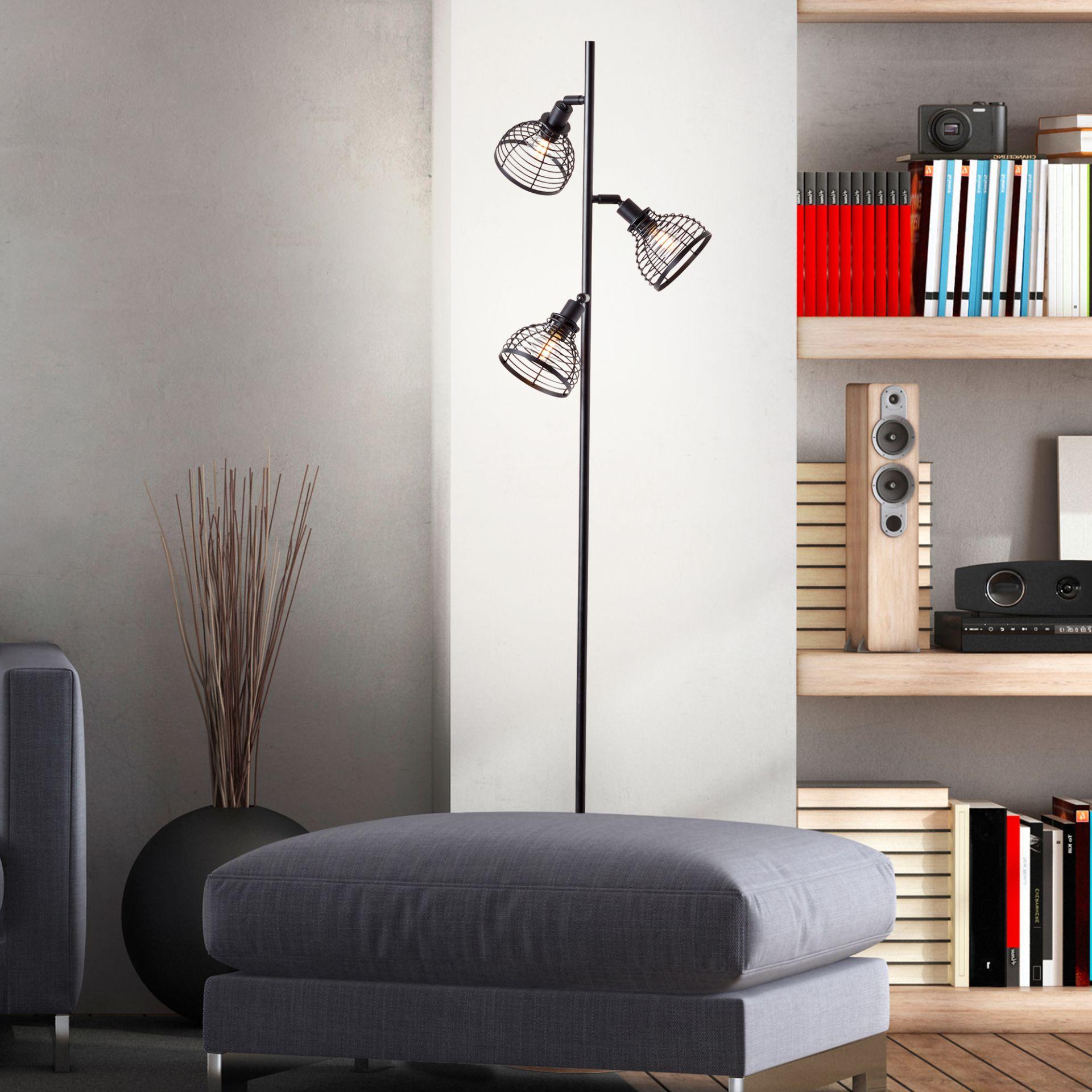 Stehleuchte Annelie, braun, 153,5 x 38 cm, Holz Stehlampe