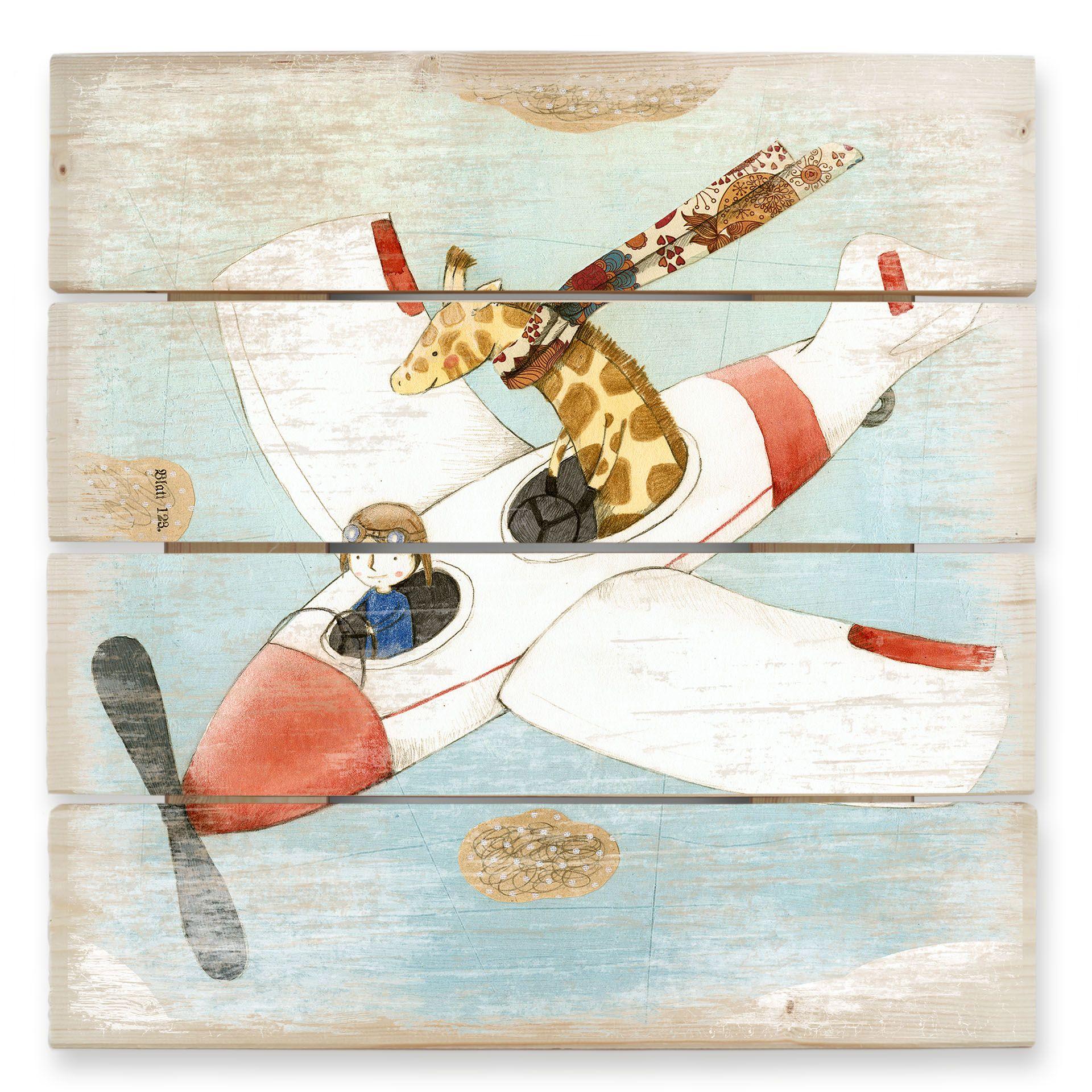 Cuadro de madera Loske - Vuelo - 40x41,5 cm
