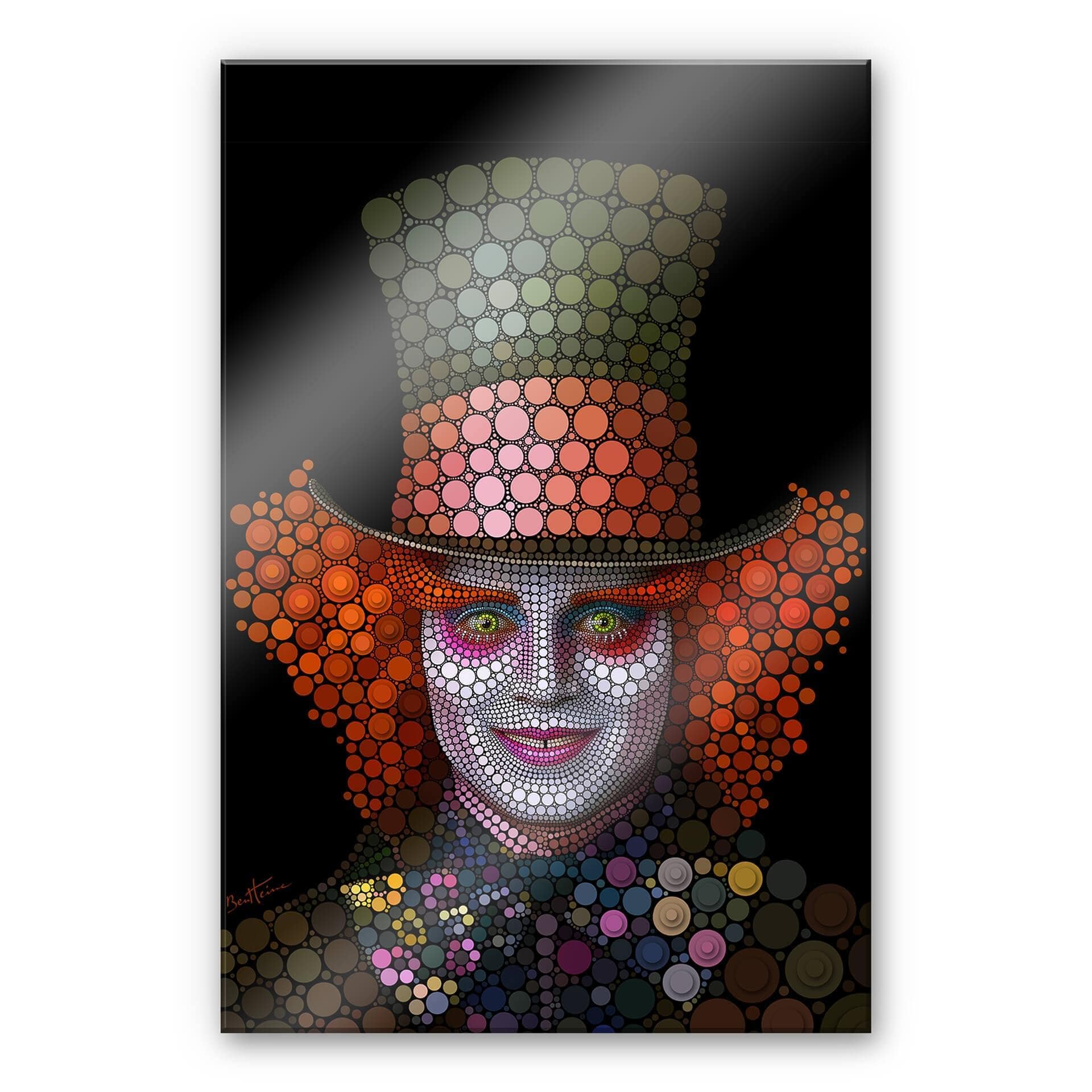 Akrylbillede Ben Heine - Circlism: Johnny Depp hattemageren