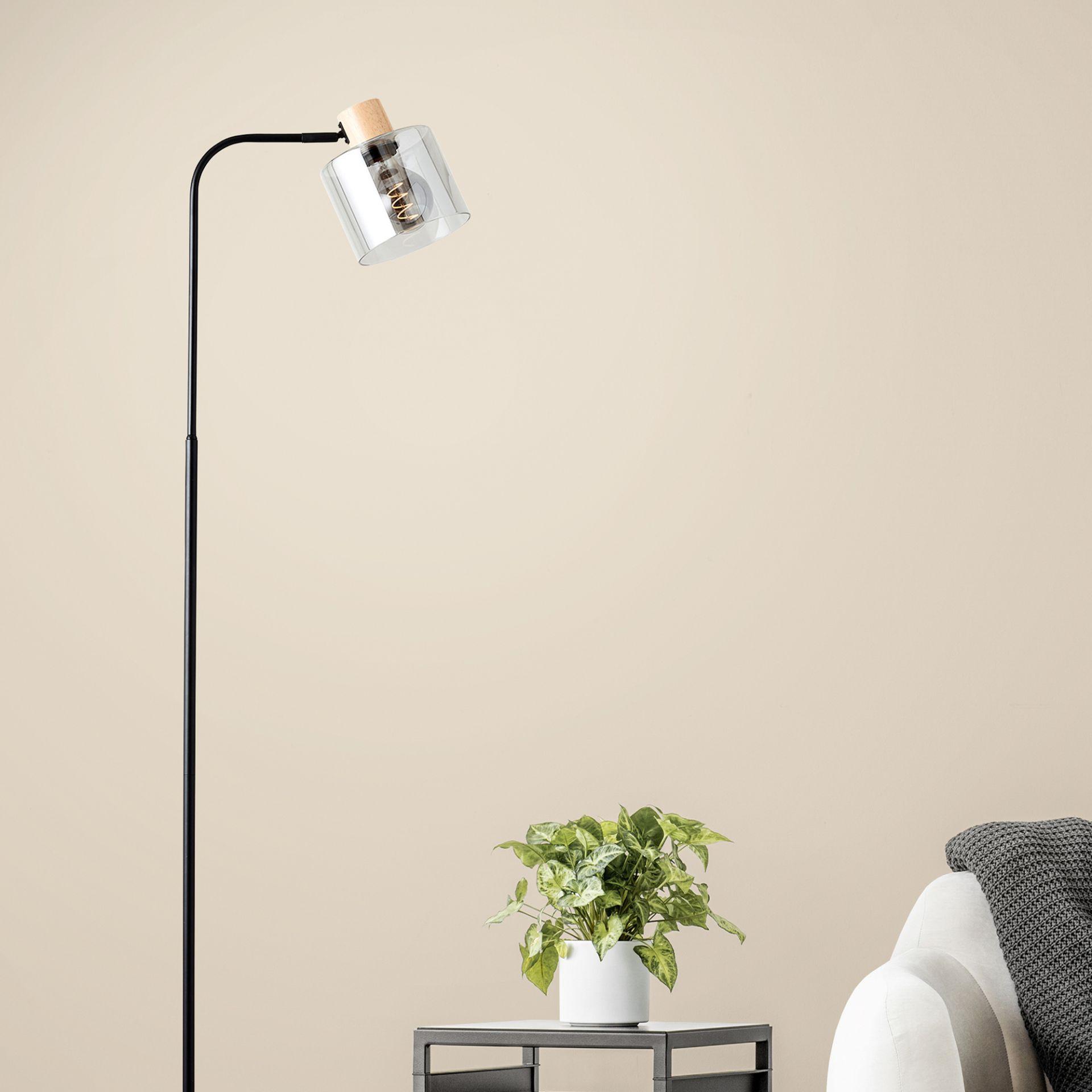 Stehleuchte Tim, braun, 160 x 25 cm, Glas Stehleuchte
