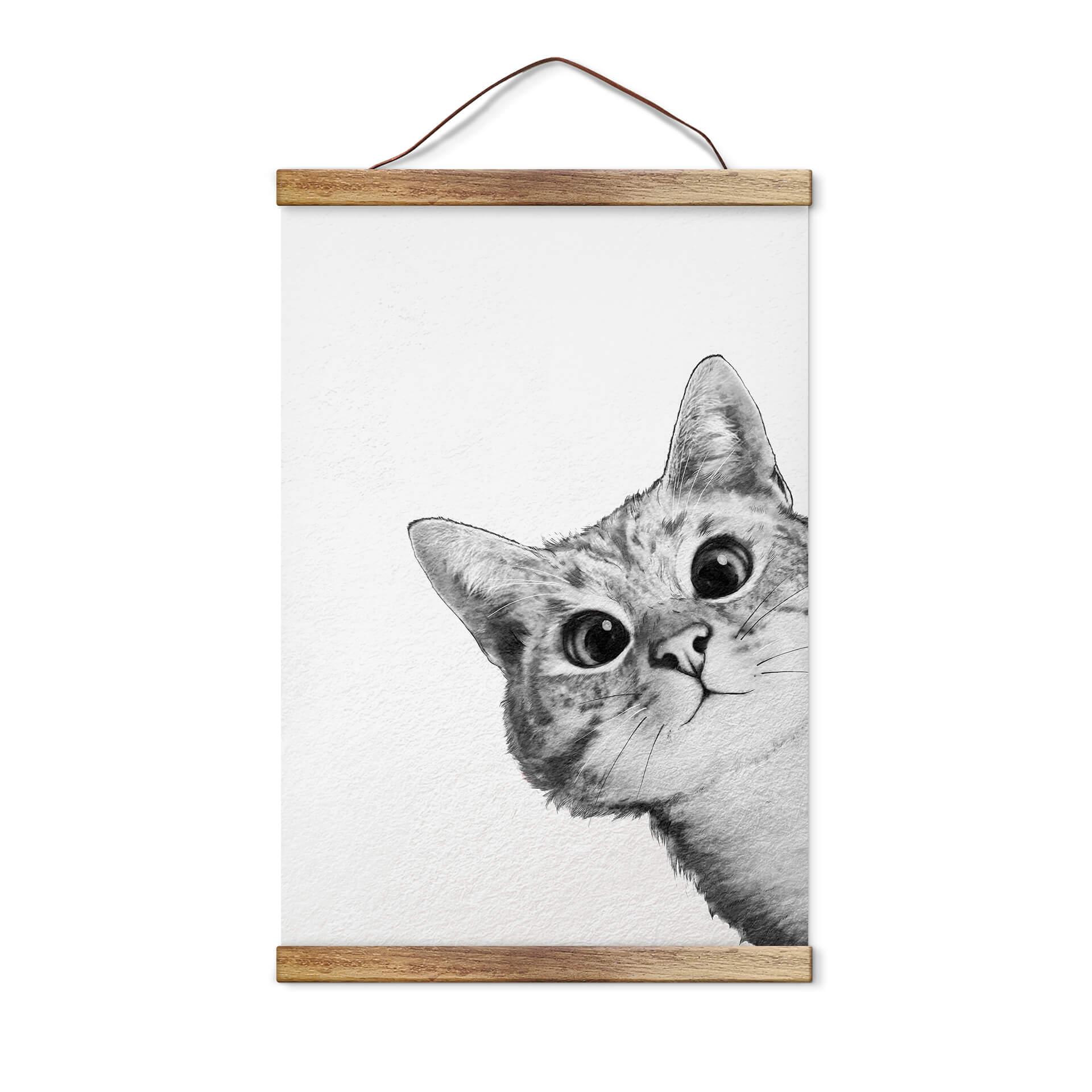 Lienzo, Póster de tela para colgar Graves - Sneaky Cat