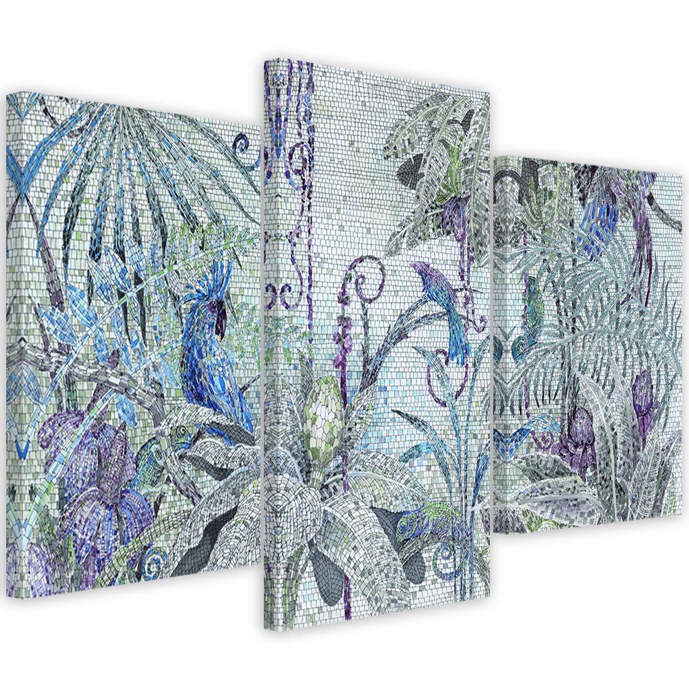 3-delt lærredstryk Mosaikjungle