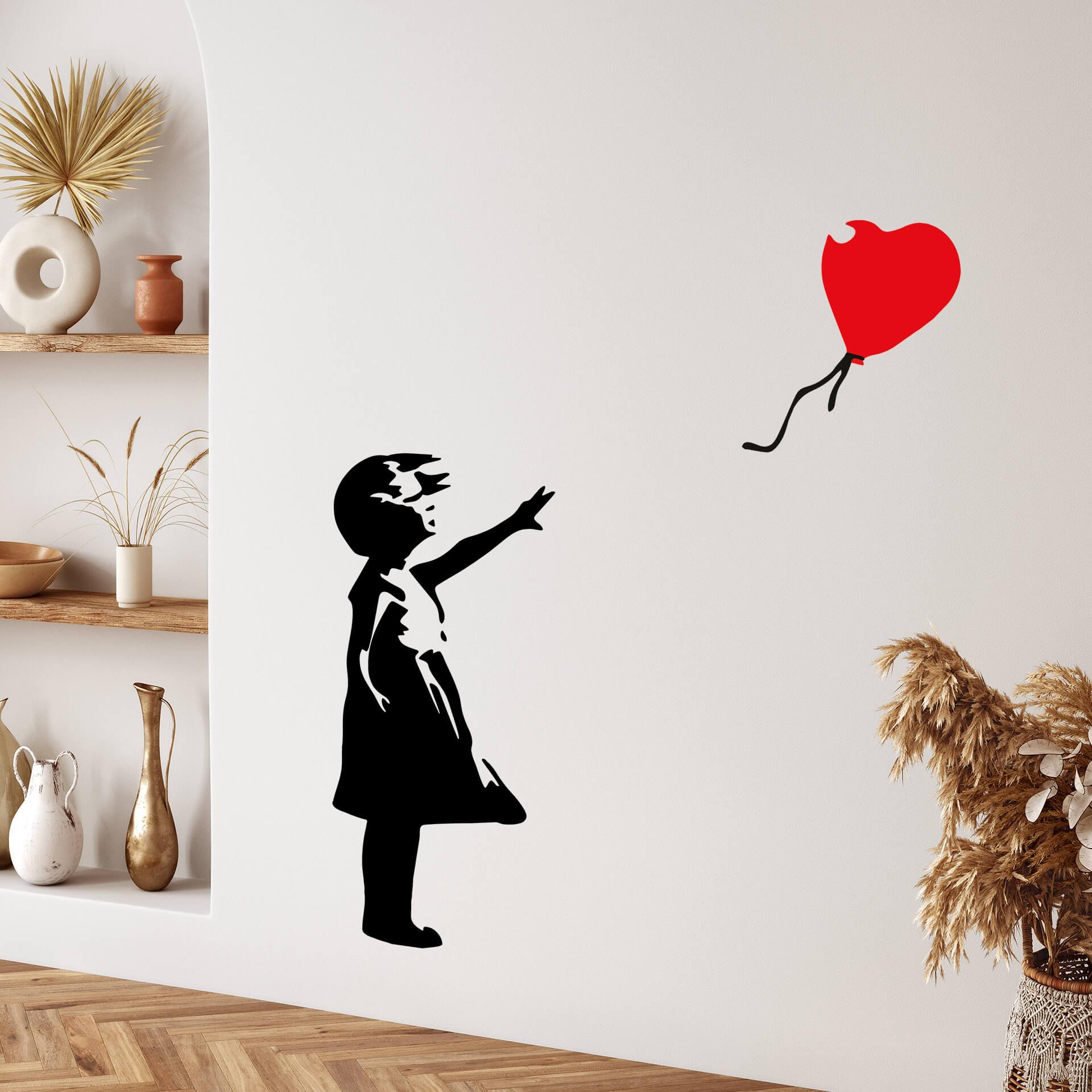 Sticker Mural Banksy - Girl with the Red Balloon