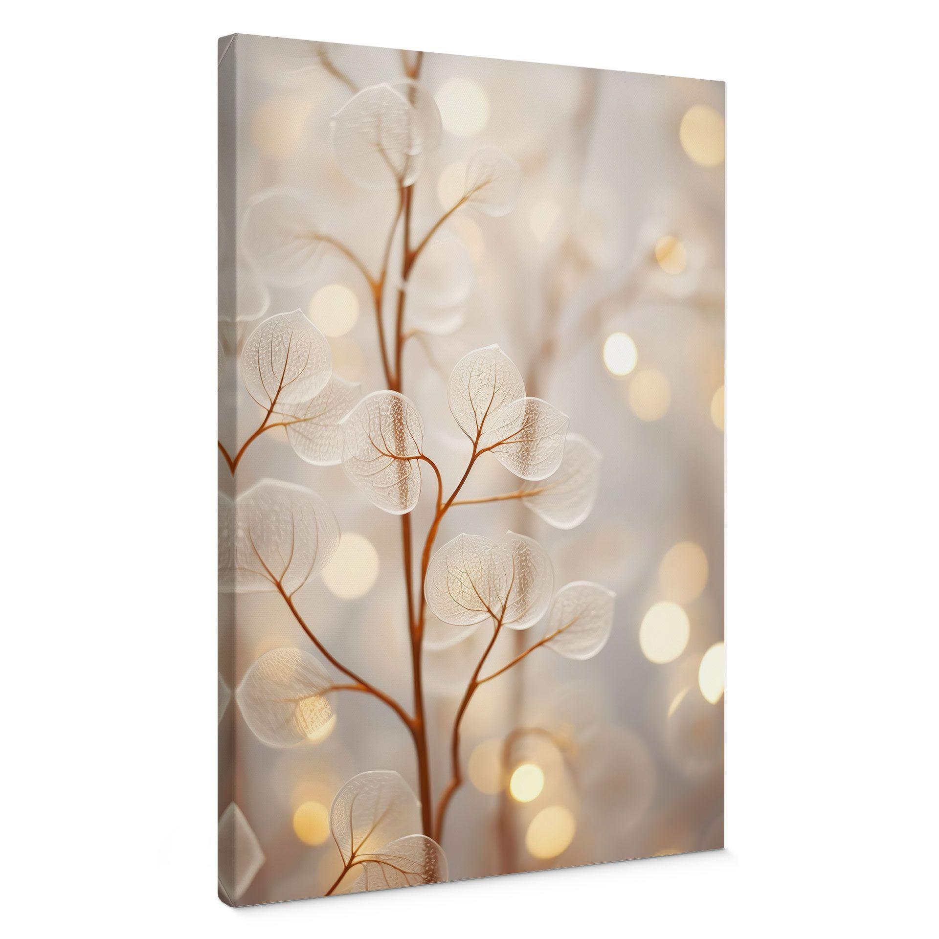 Lienzo Hojas de filigrana beige - Treechild