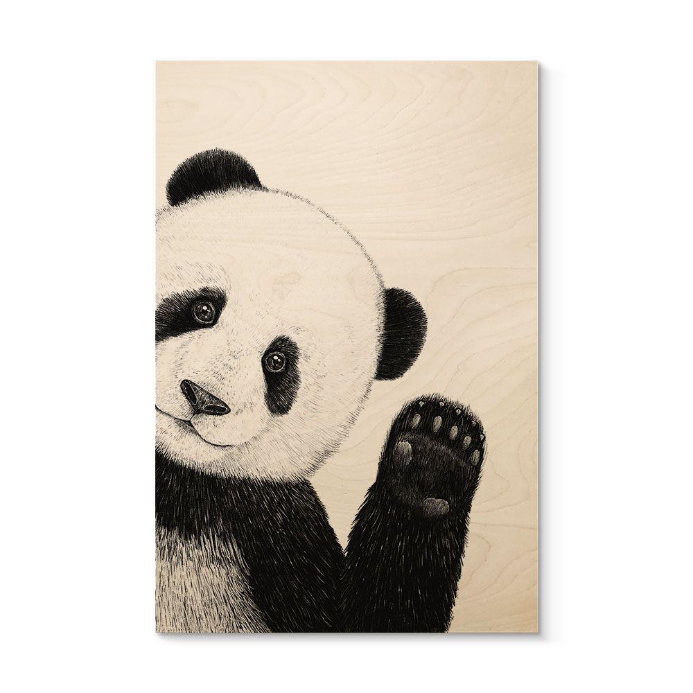 Cuadro de madera Panda ondulante - Korenkova
