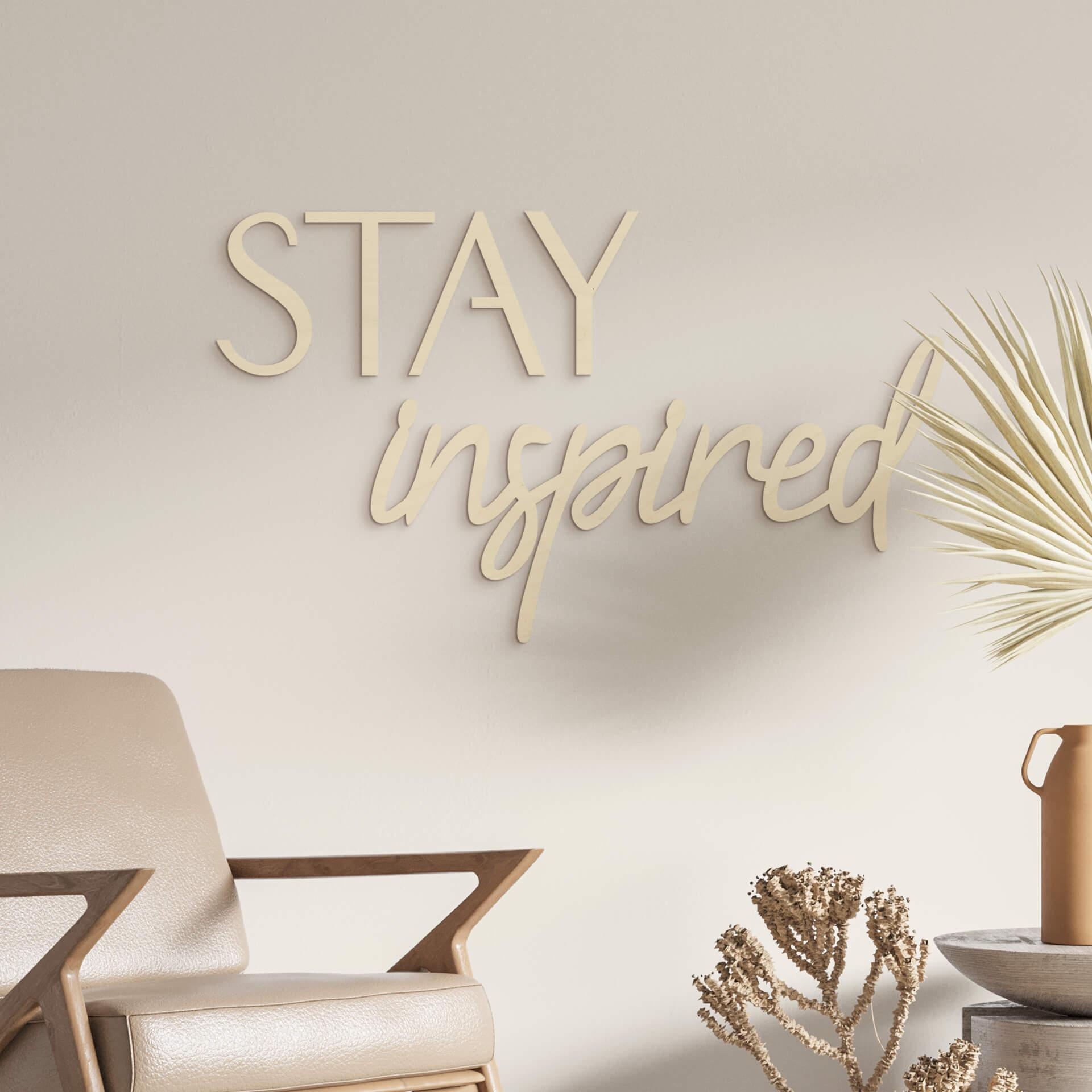 Decoración de madera letras 3D STAY inspired - Poplar