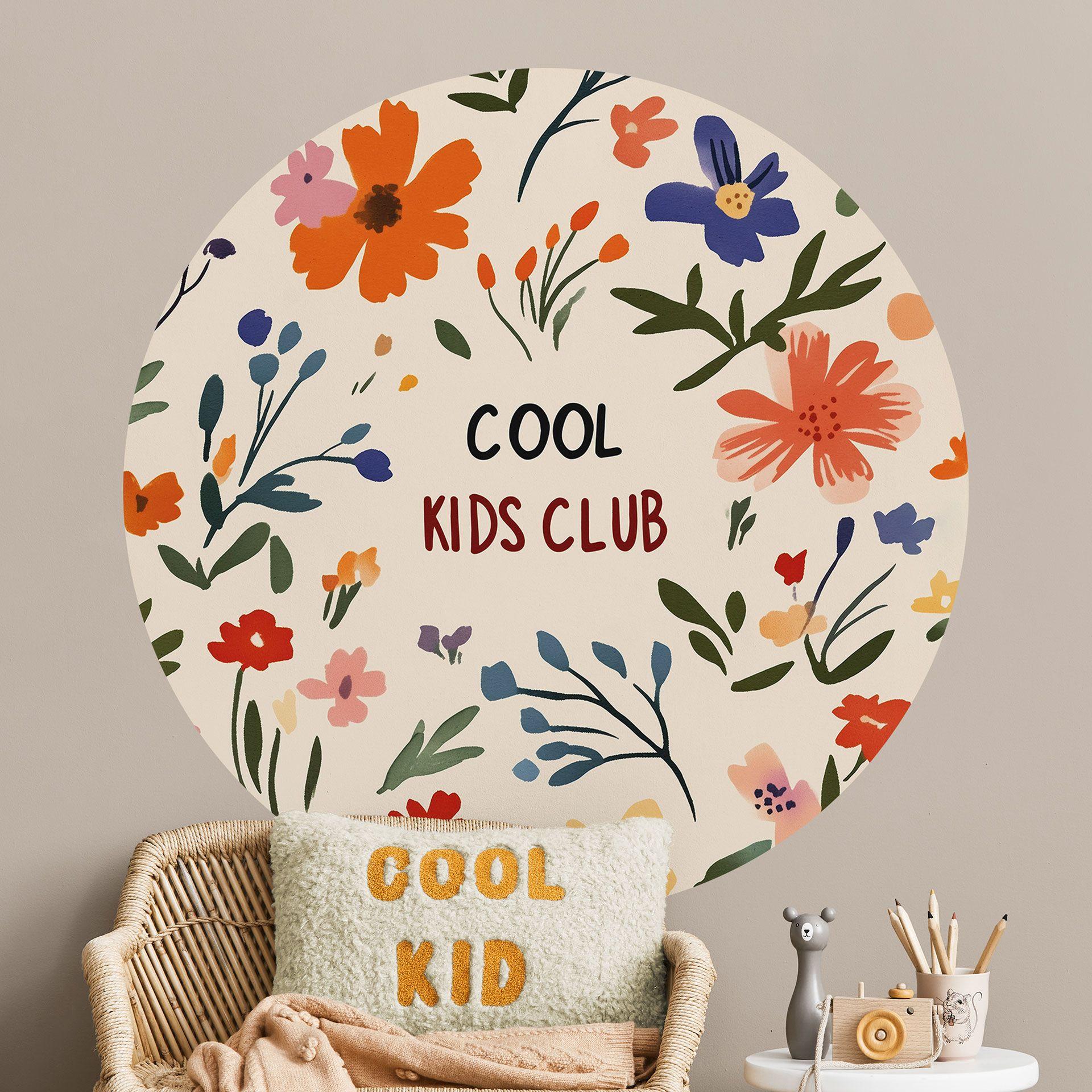 Wallsticker Cool Kids Club Farverige blomster - Treechild - Rund