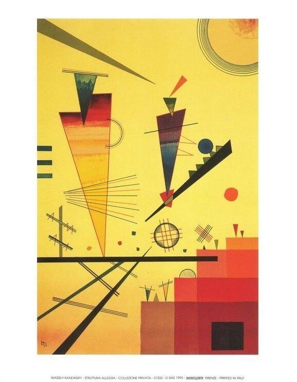 Plakat Merry Structure kunsttryk, Kandinsky (24 x 30 cm)