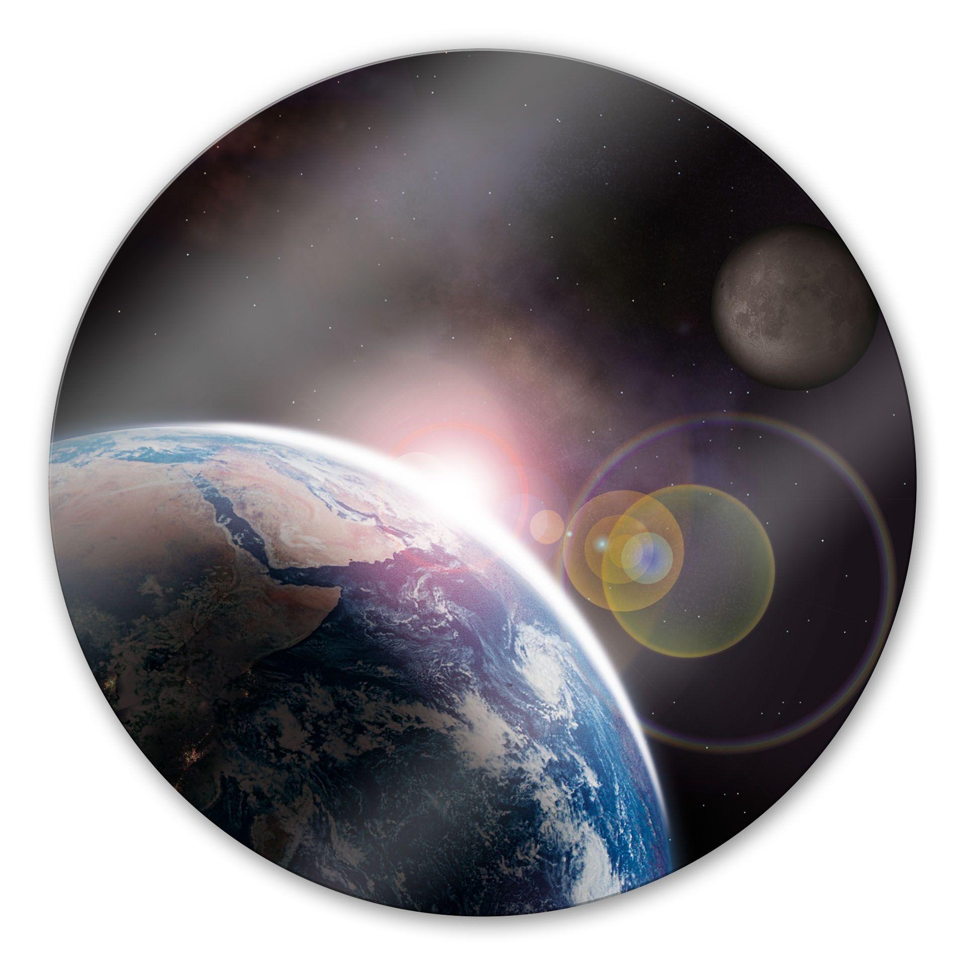 Tableau en verre - Terre 2 - Rond