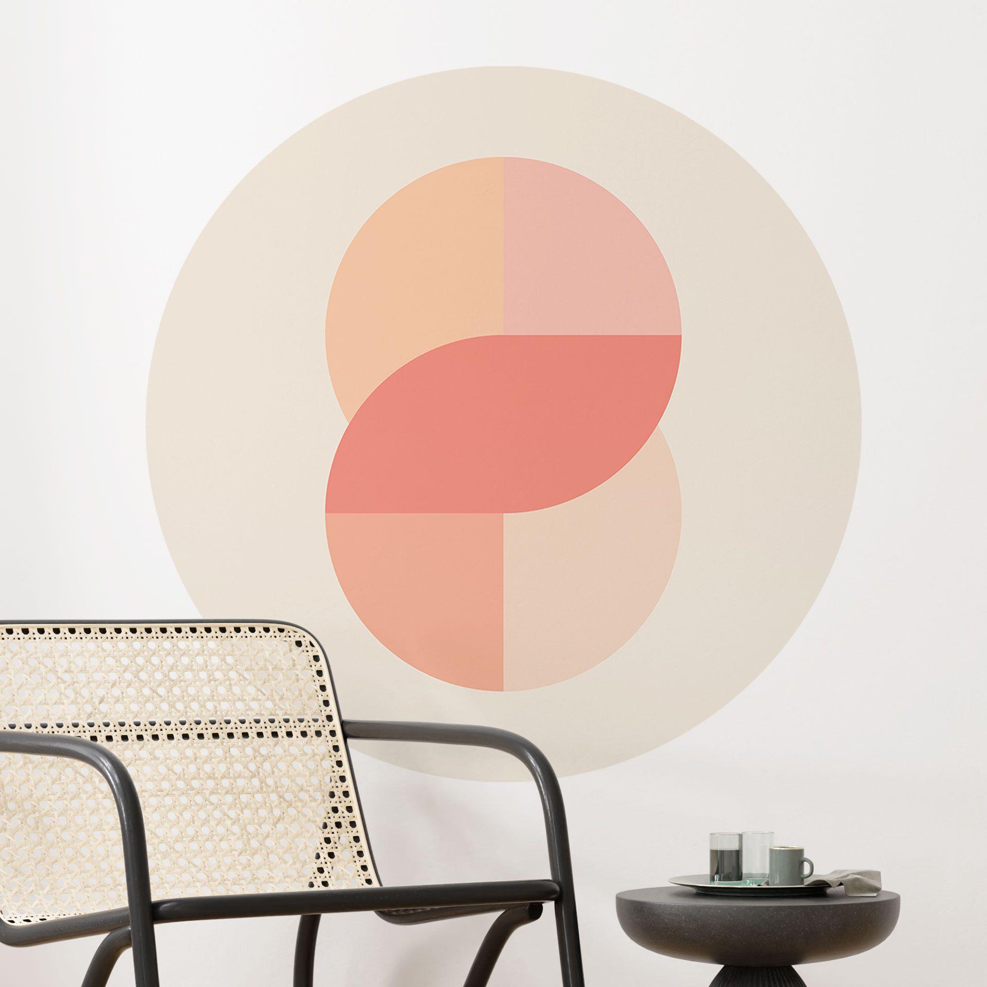 Vinilo decorativo Formas geométricas en rosa anaranjado - 1X Studio - Redondo