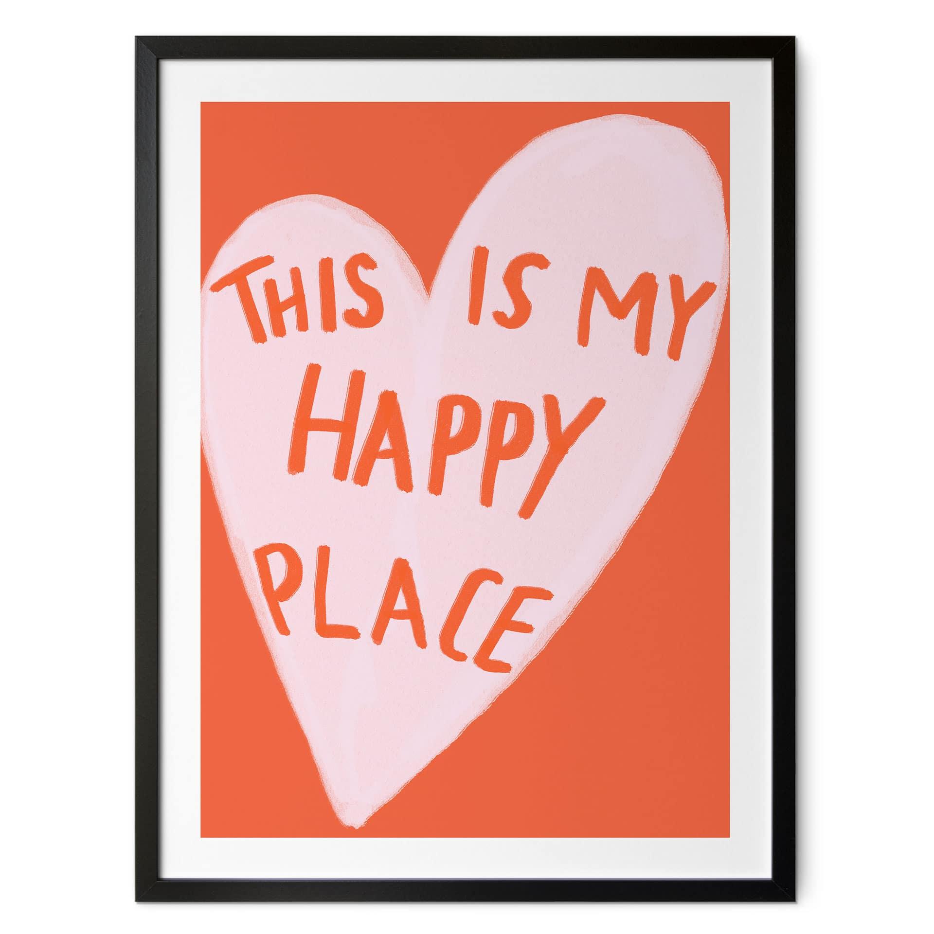 Póster Diciendo Este es mi lugar feliz con corazón - Fritsch