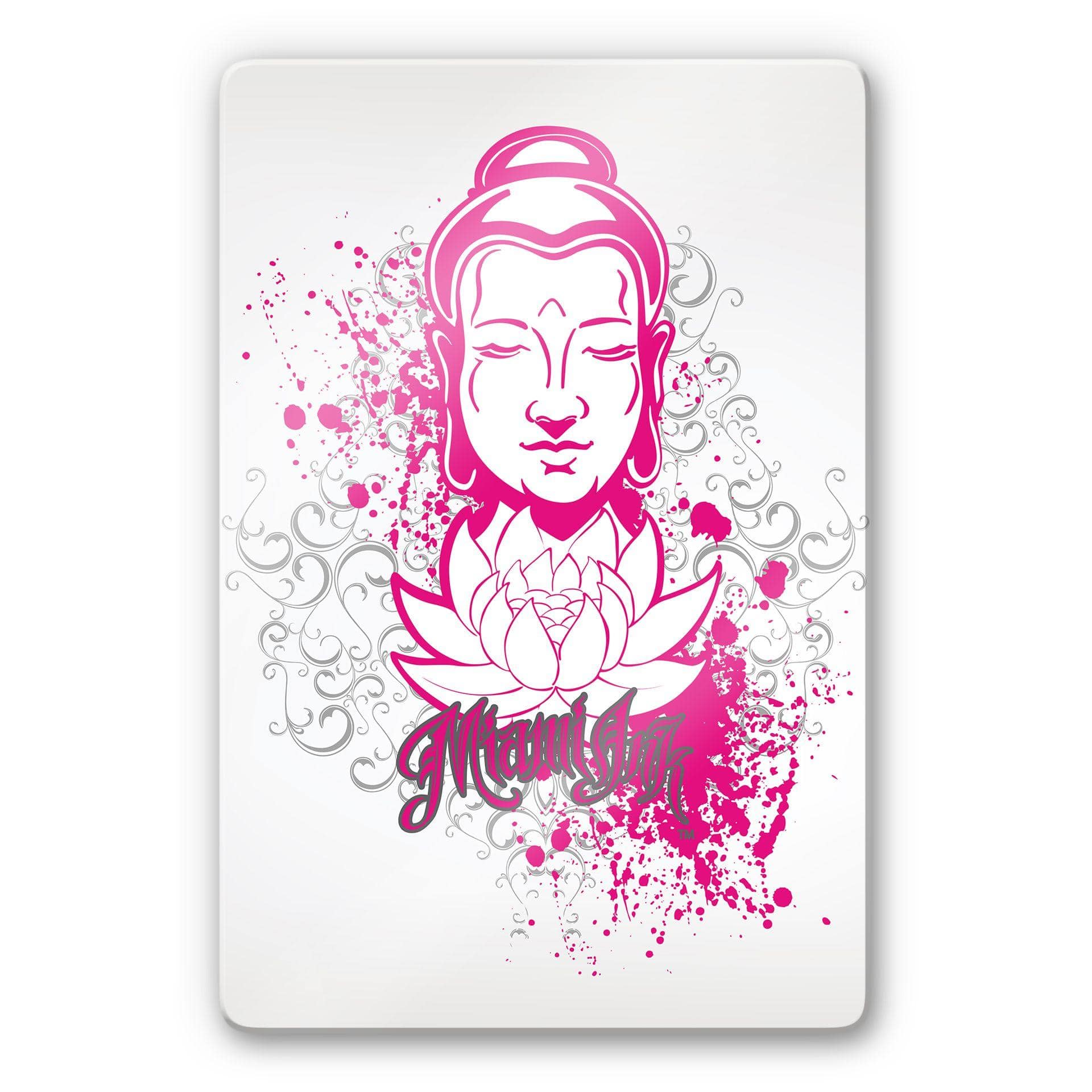 Tableau en verre - Miami Ink - Bouddha et Lotus