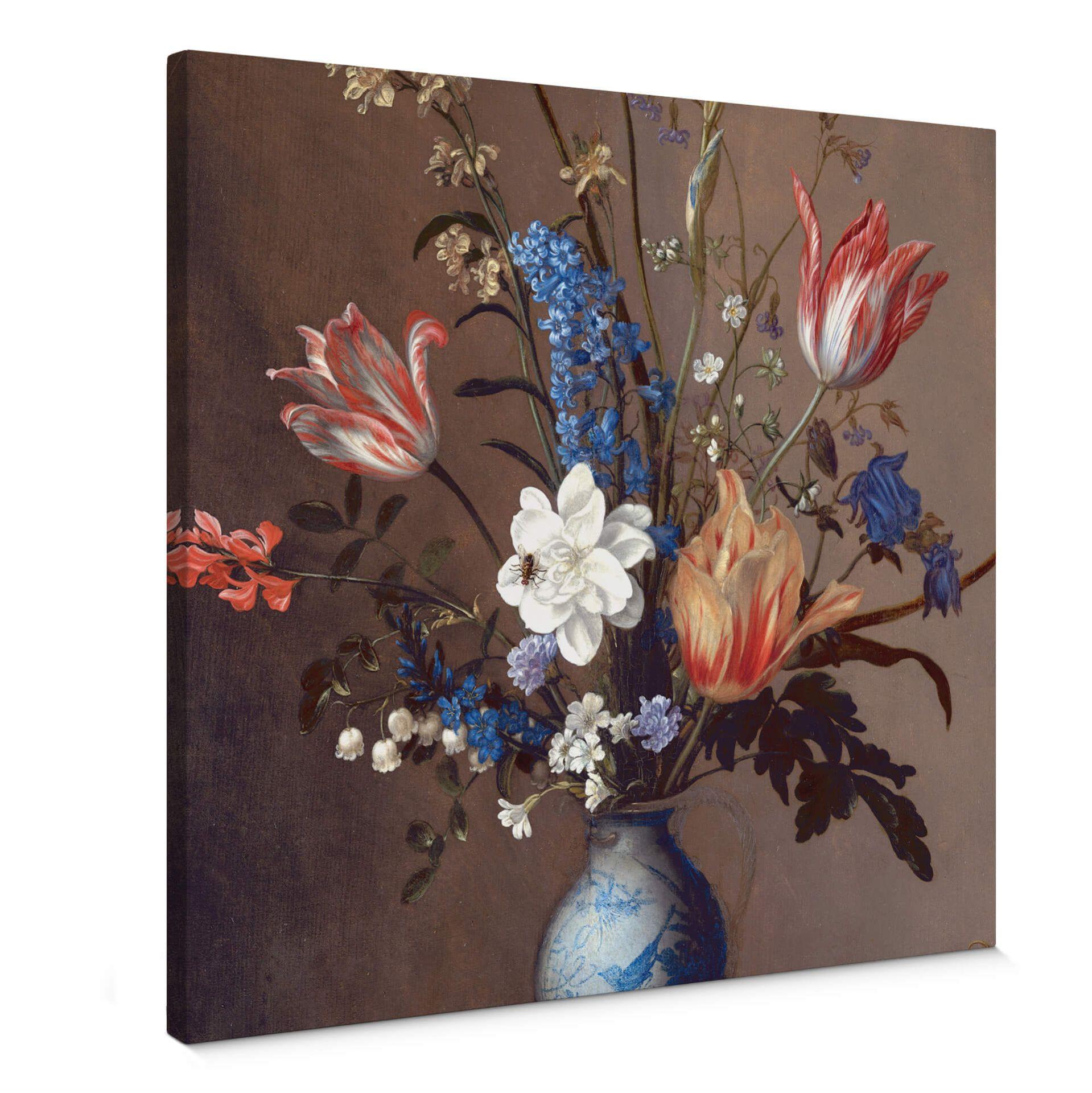 Lienzo Van der Ast - Flores en un jarrón Wan-Li - Cuadrado