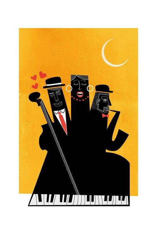 Plakat kunsttryk Kubistika - Casablanca Jazz, plakat (40 x 60 cm)