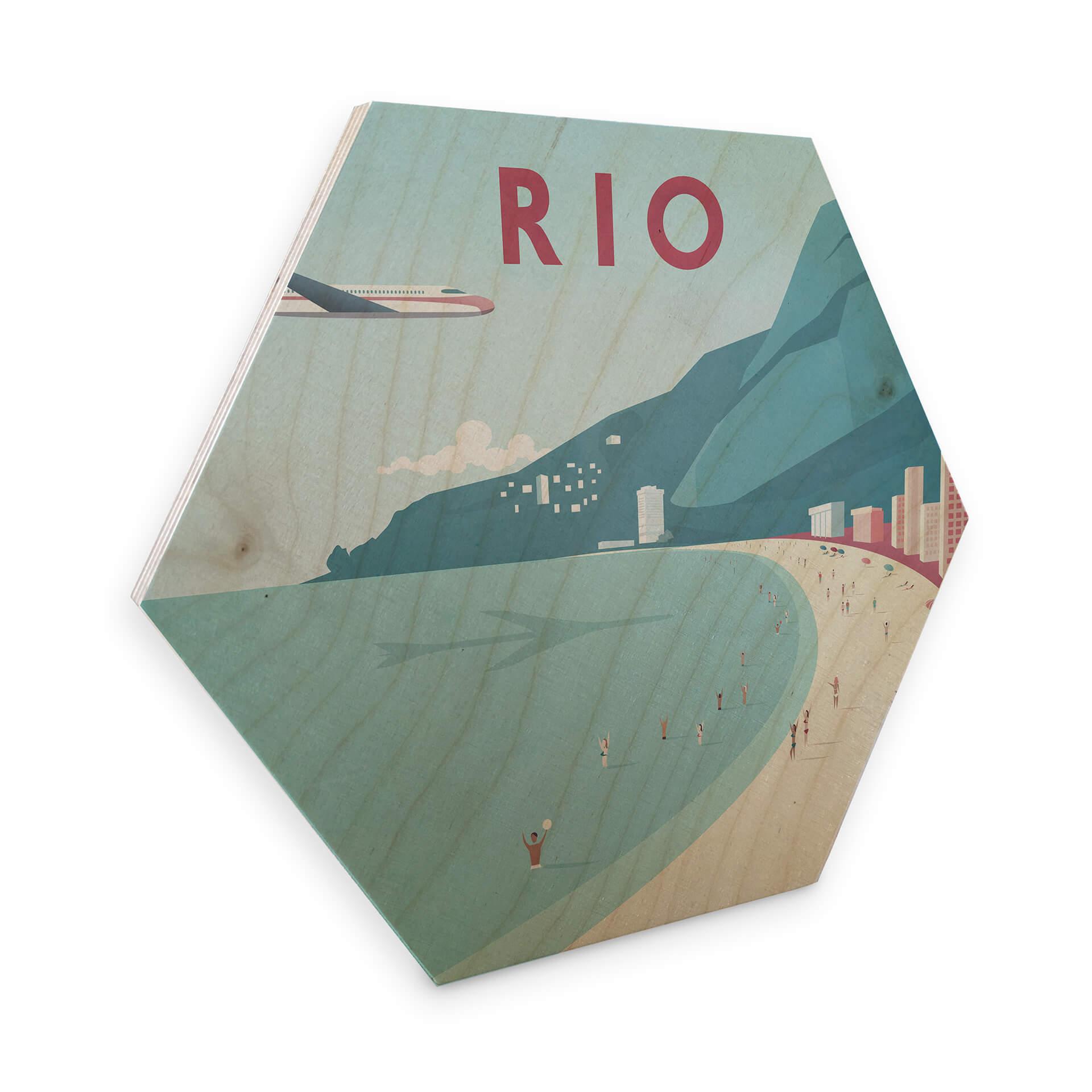 Hexagone - Placage bois de bouleau Rivers - Rio de Janeiro