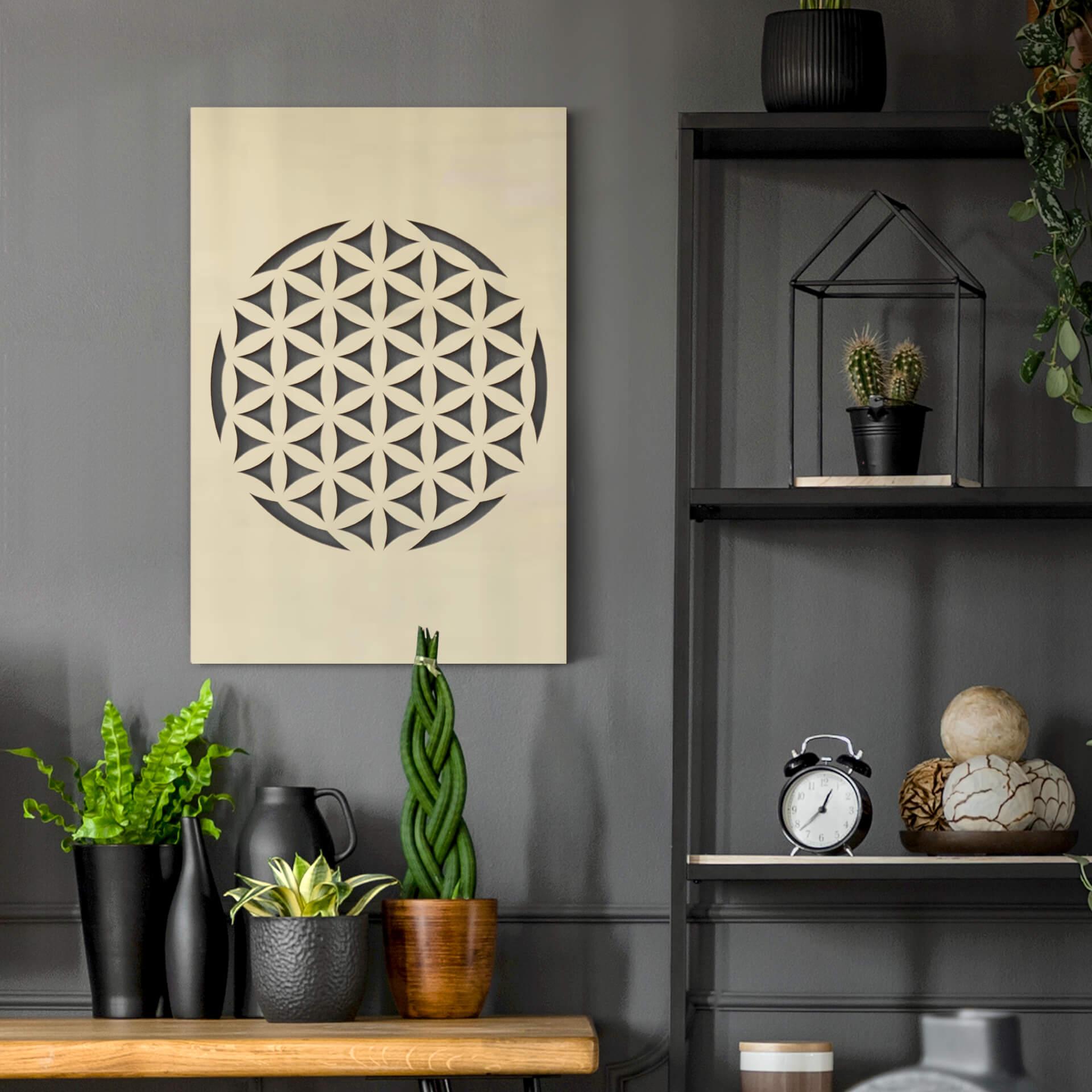 Cuadro decorativo de álamo - Flor de la vida
