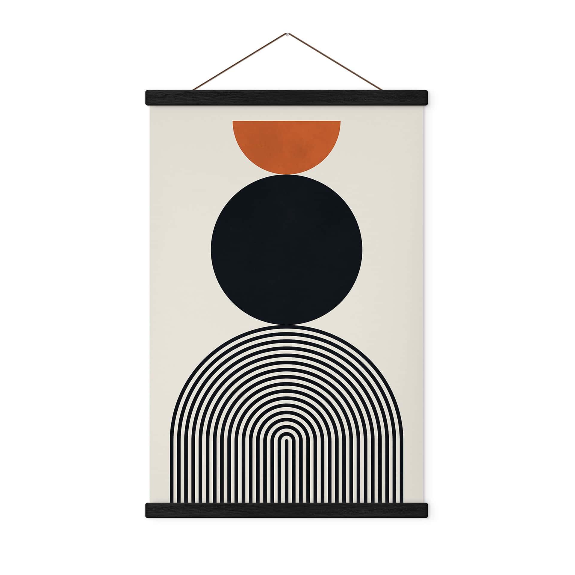 Tekstil plakat Abstrakte linjer og cirkler i harmoni - Costa