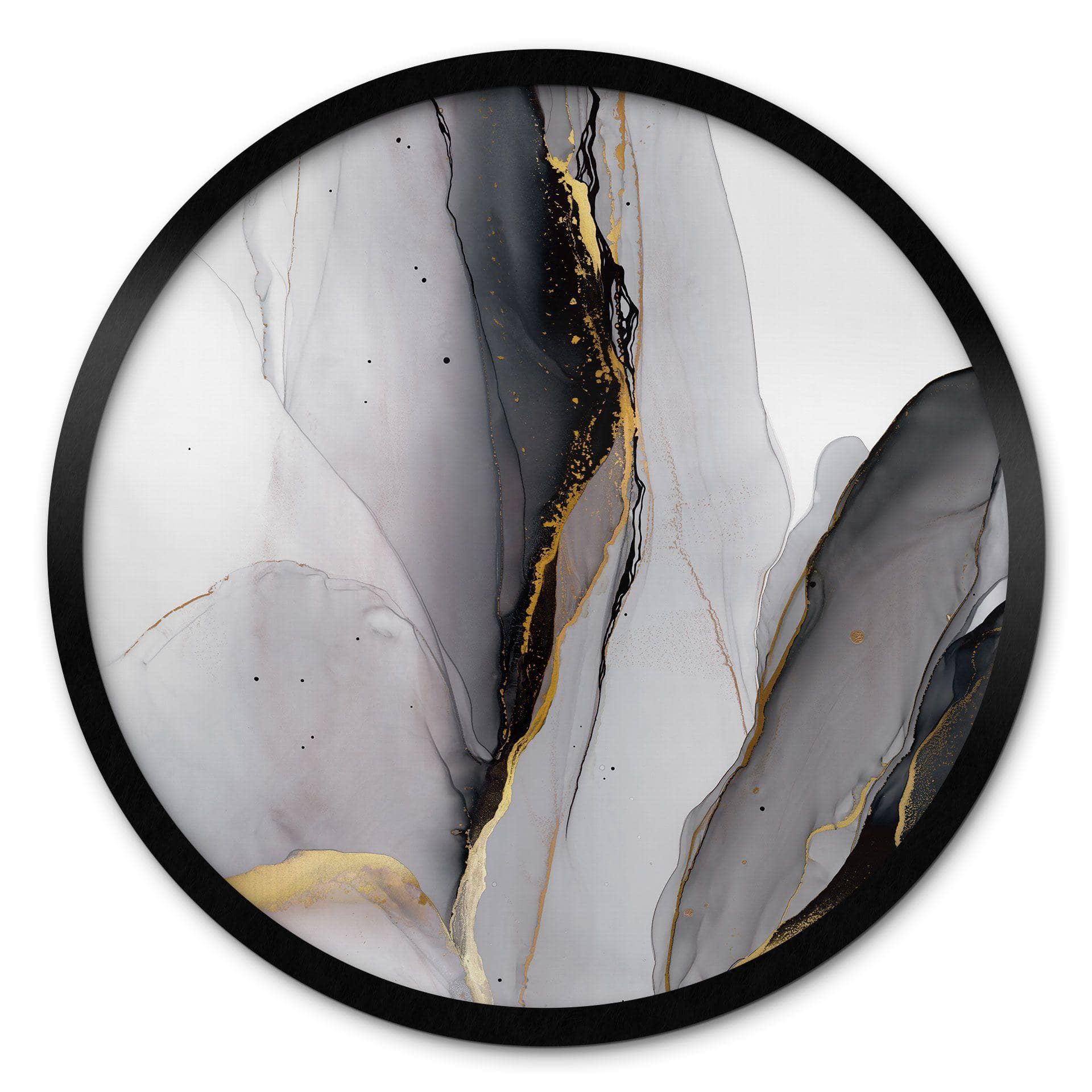 Póster Composición abstracta en dorado y gris - Shelest - Redondo