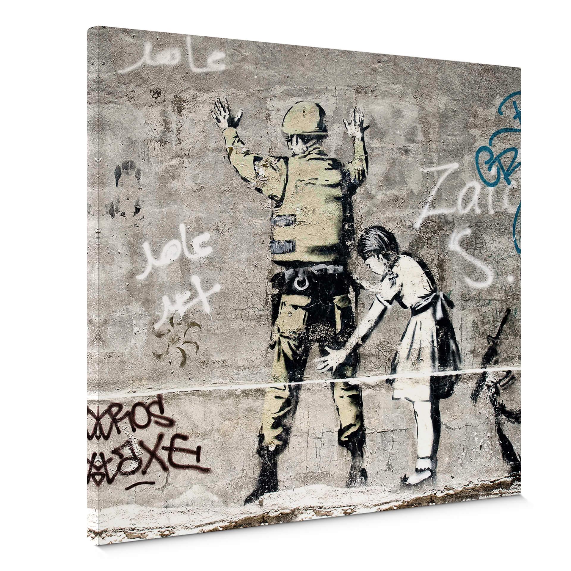 Lienzo Banksy - La chica y el soldado