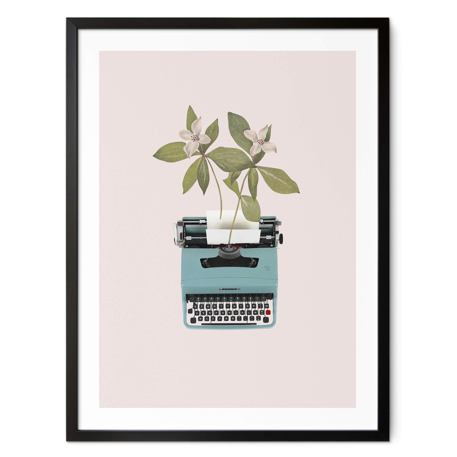 Póster Frida Floral Studio - Máquina de escribir botánica