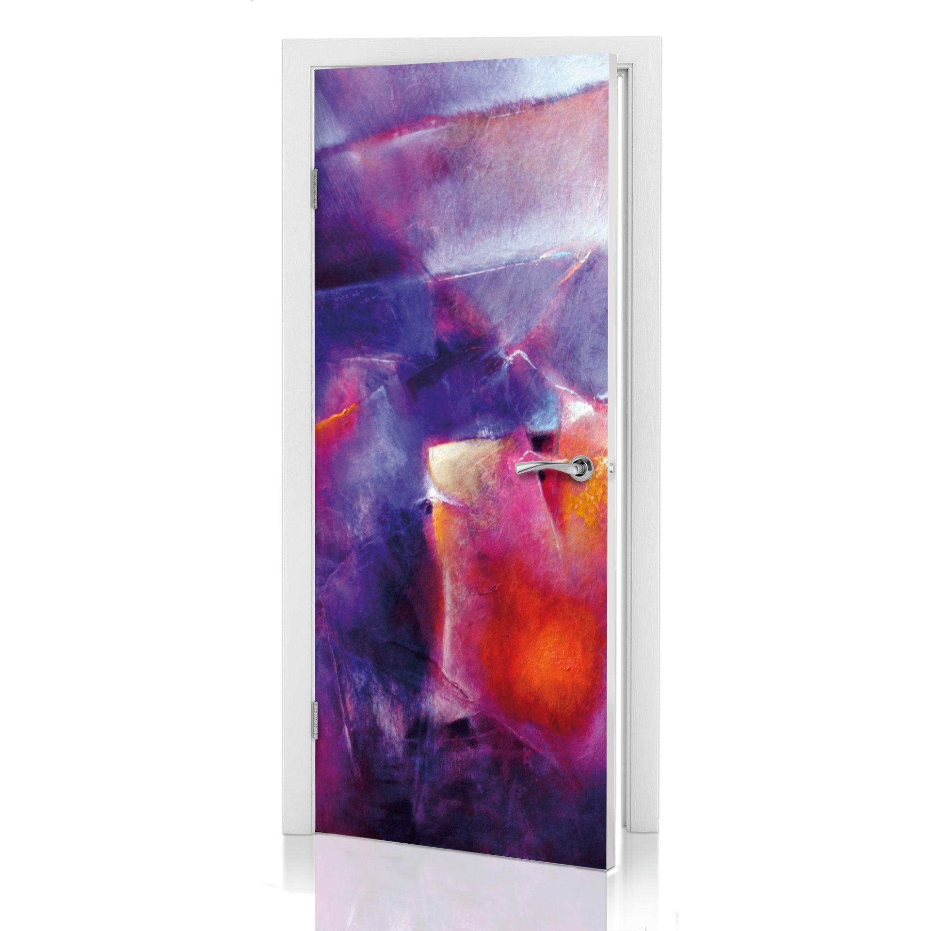 Puerta de diseño Schmucker - Azul y naranja 91x200 cm