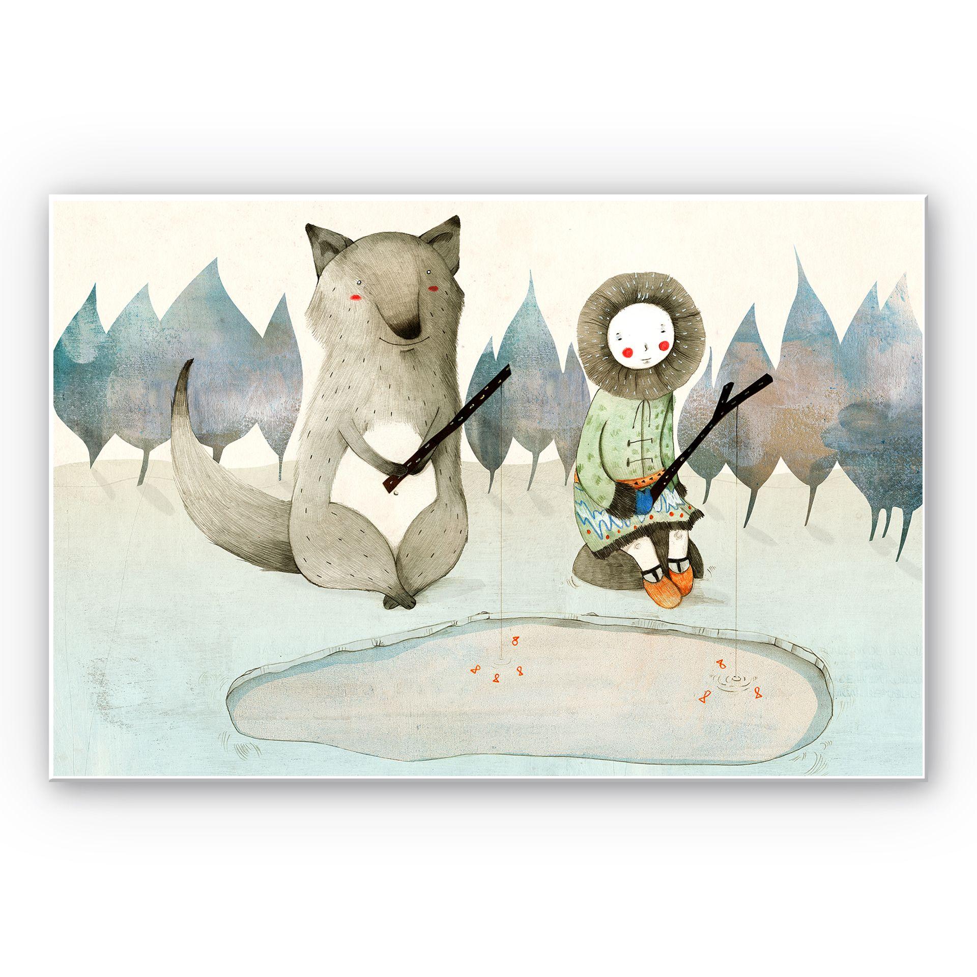 Tableau Forex - Loske - La petite fille inuit et le loup