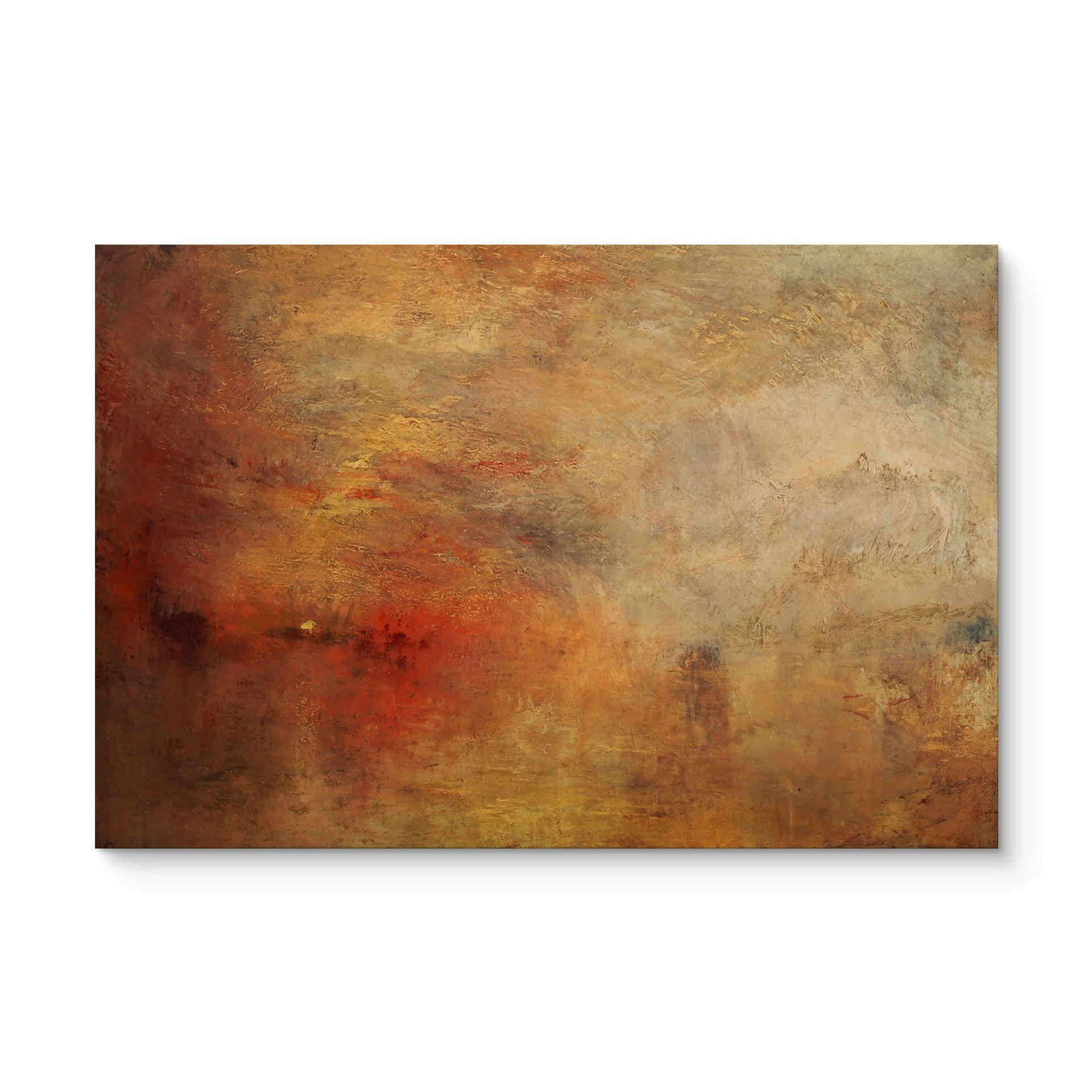 Cuadro de madera Turner - Puesta de sol sobre un lago