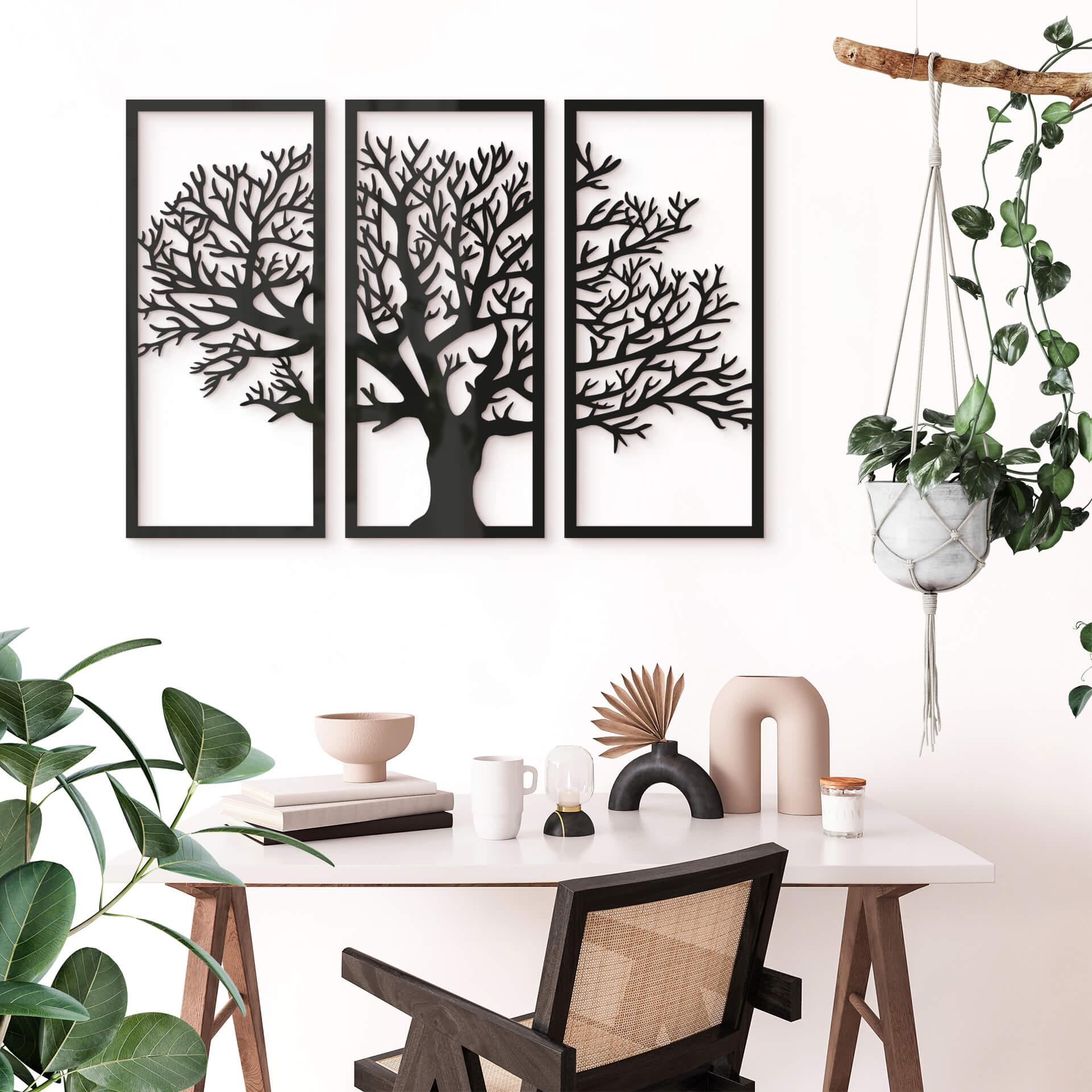 Decoración acrílica árbol set 3 piezas