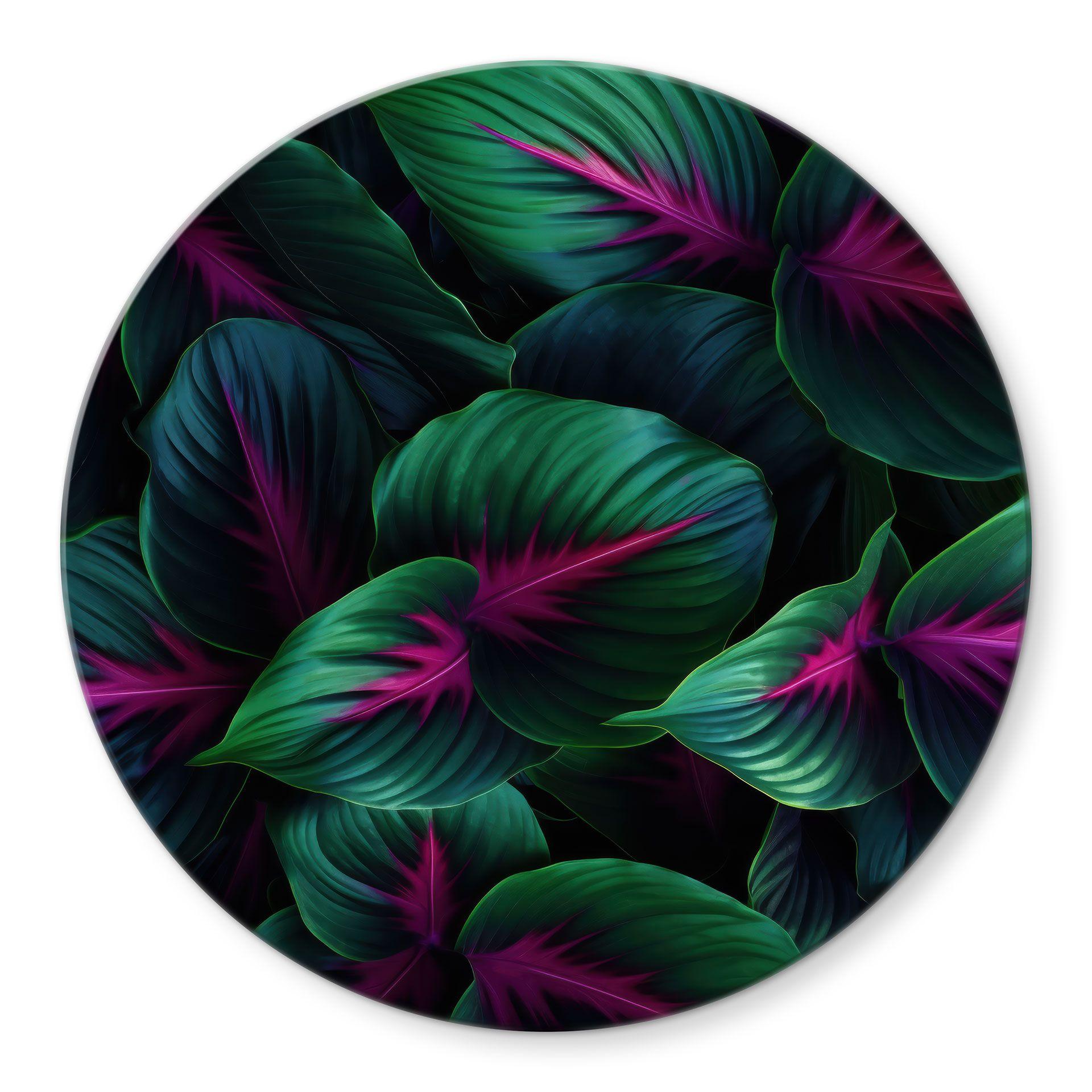 Glasbillede - Farverige jungleplanter - Paksoylu