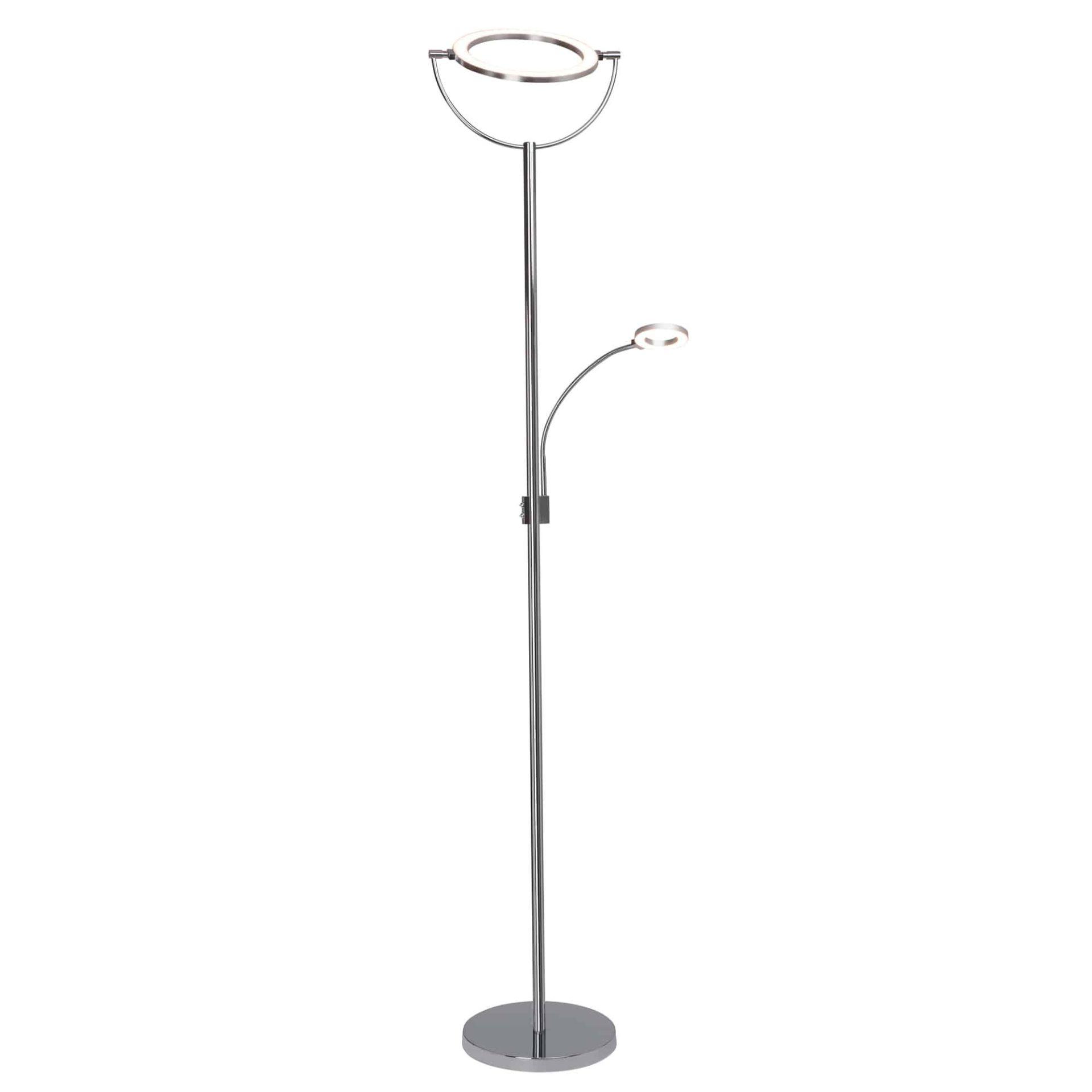 LED-Stehleuchte Fabian mit Leselicht,  191 x 61 cm, Metall Stehlampe, dimmbar
