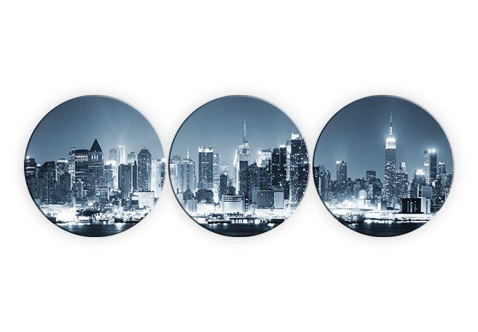 Glasbillede - New Yorker Night (3 dele) - Rund