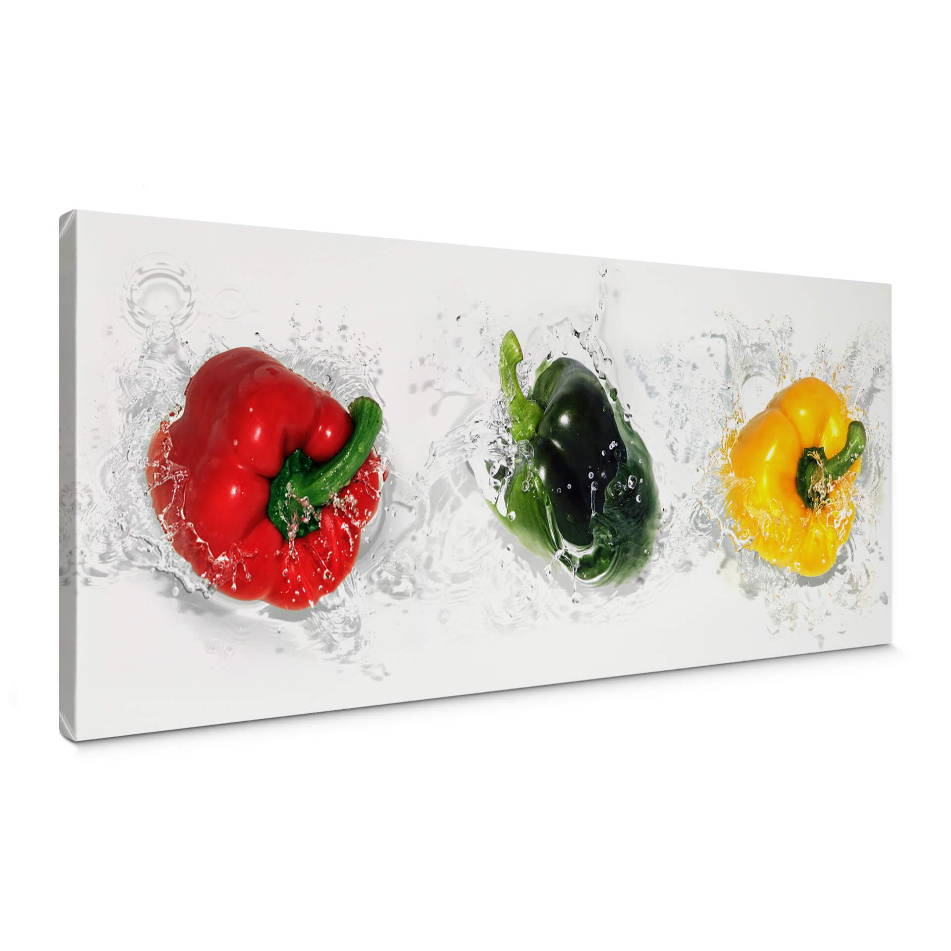 Lienzo Splashing Paprika - Panorama