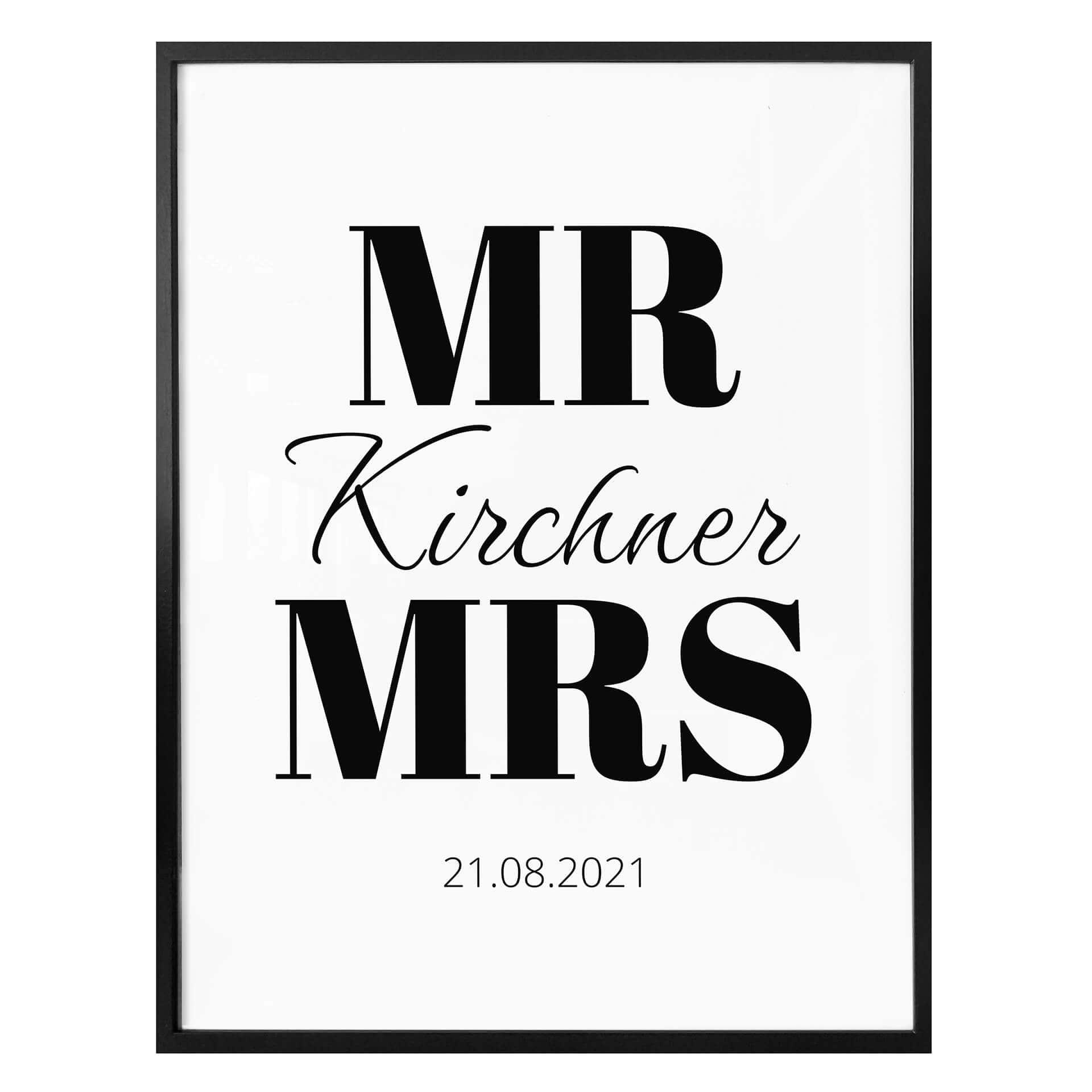Poster personnalisé avec texte et date - Anniversaire de mariage