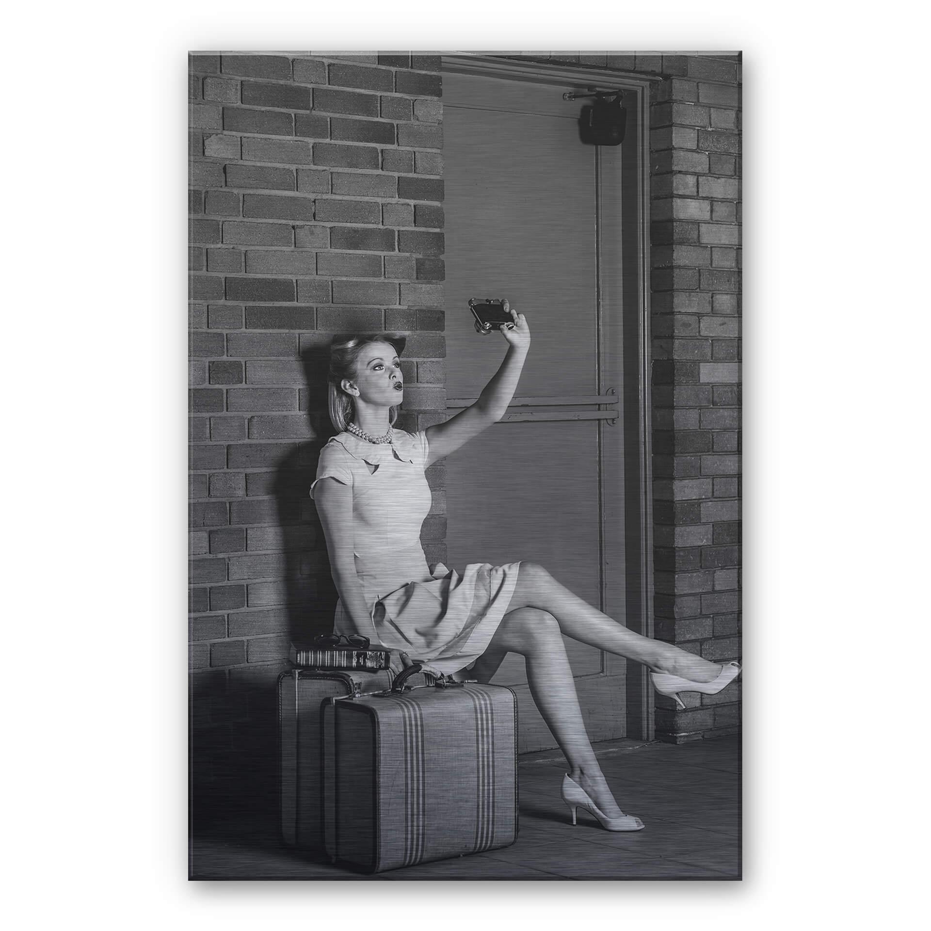 Alu-Dibond Zilver effect - Woodforth - Old fashioned selfie