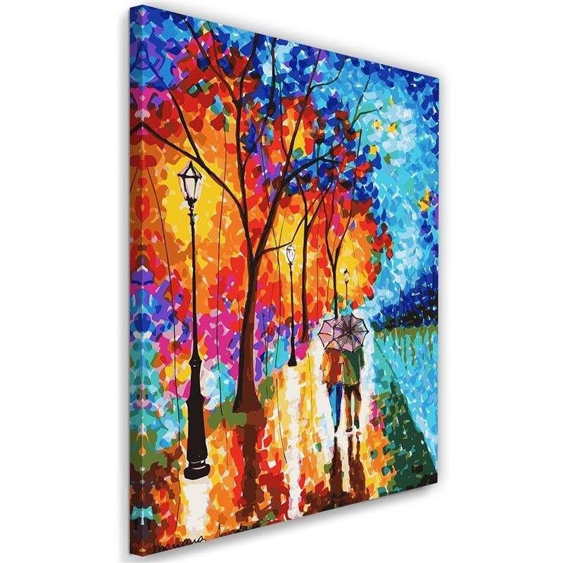 Canvasbillede, Efterårstræer i en park