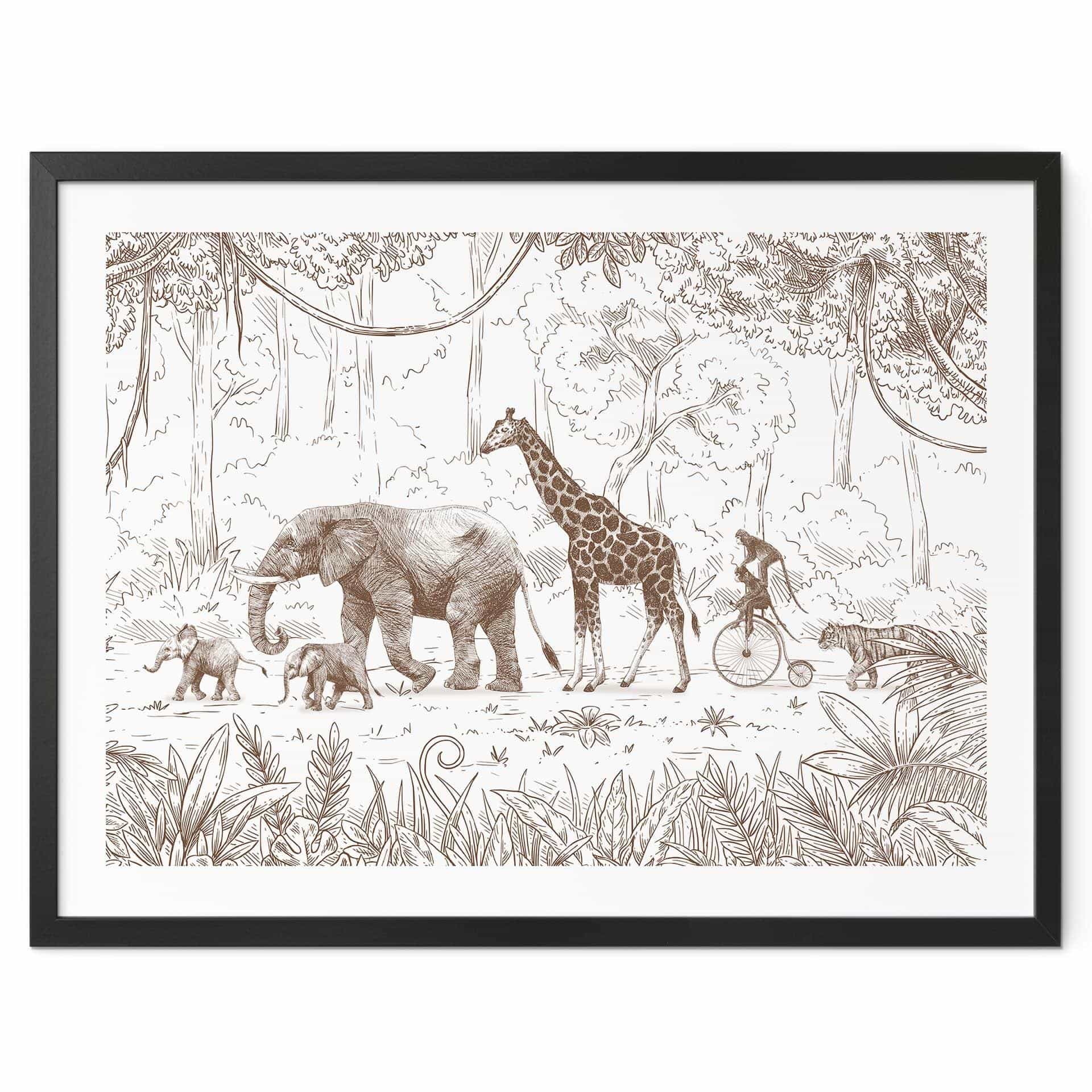 Póster del desfile de la selva con animales - Kikki Belle