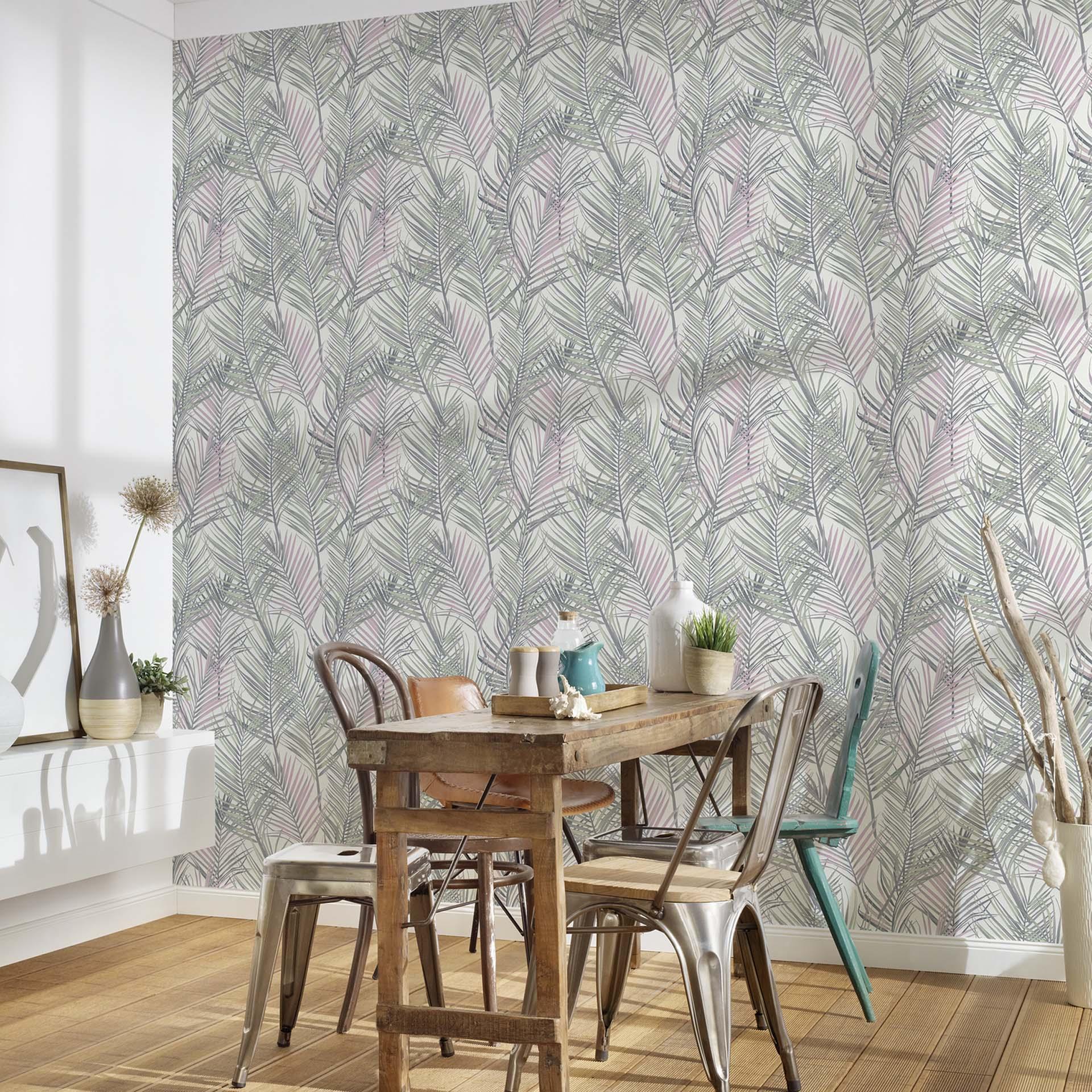 Papel pintado Floral Gris Verde - Papel pintado no tejido A.S. Création