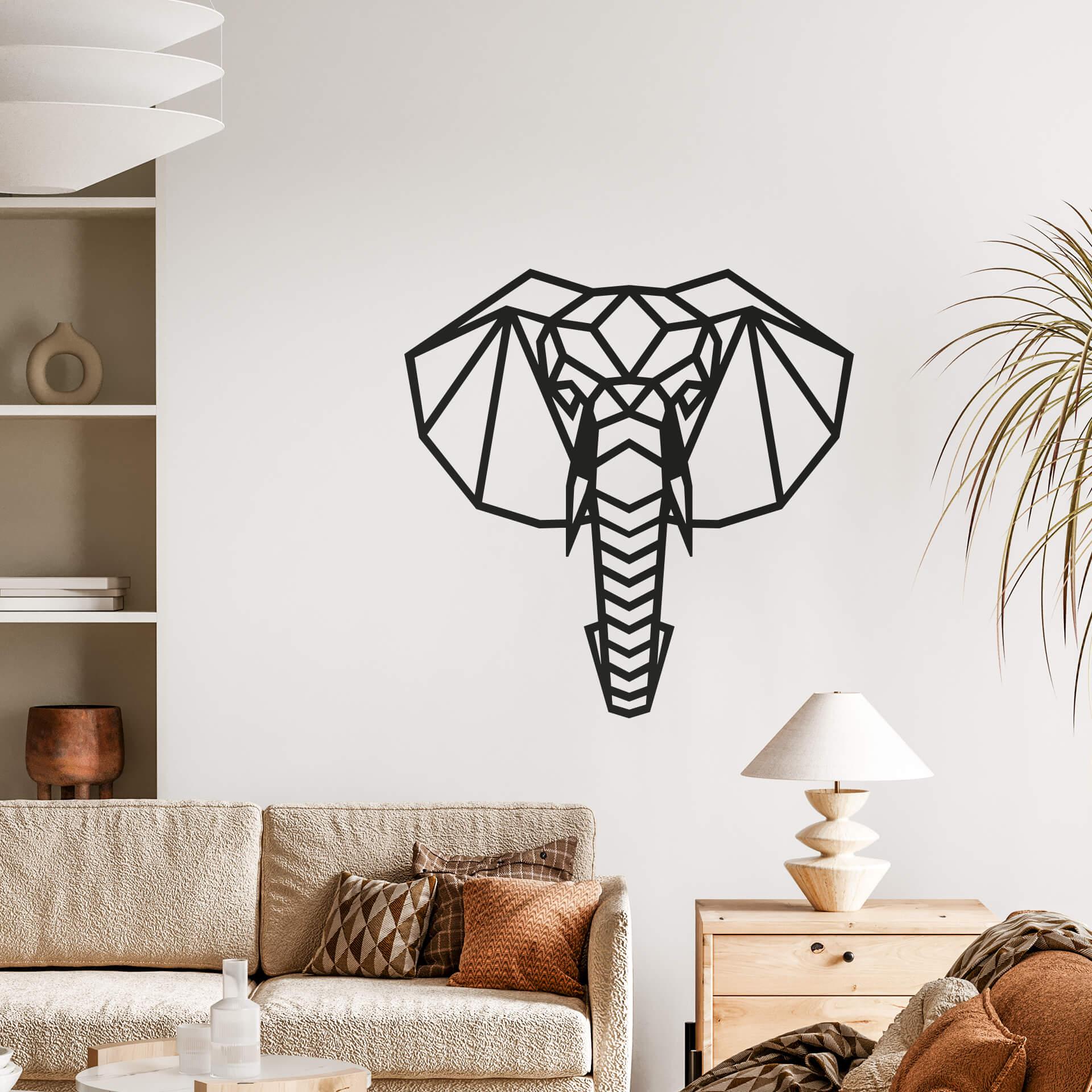 Muursticker Origami Olifant