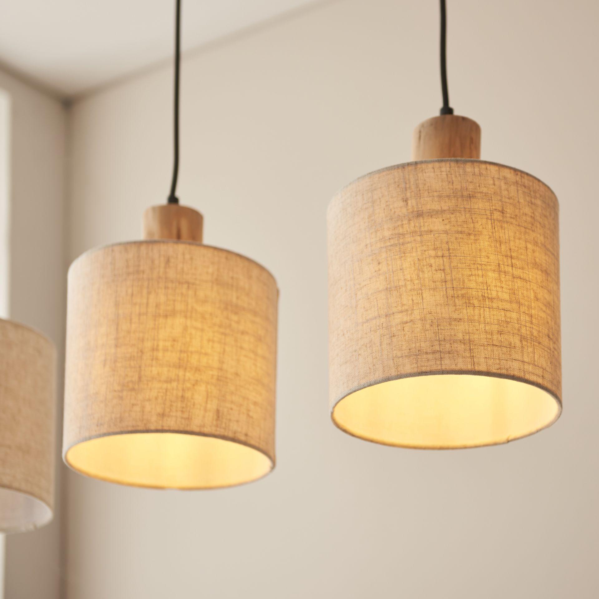 Pendelleuchte Manuel, braun, 130 x 80 cm, Holz Pendellampe