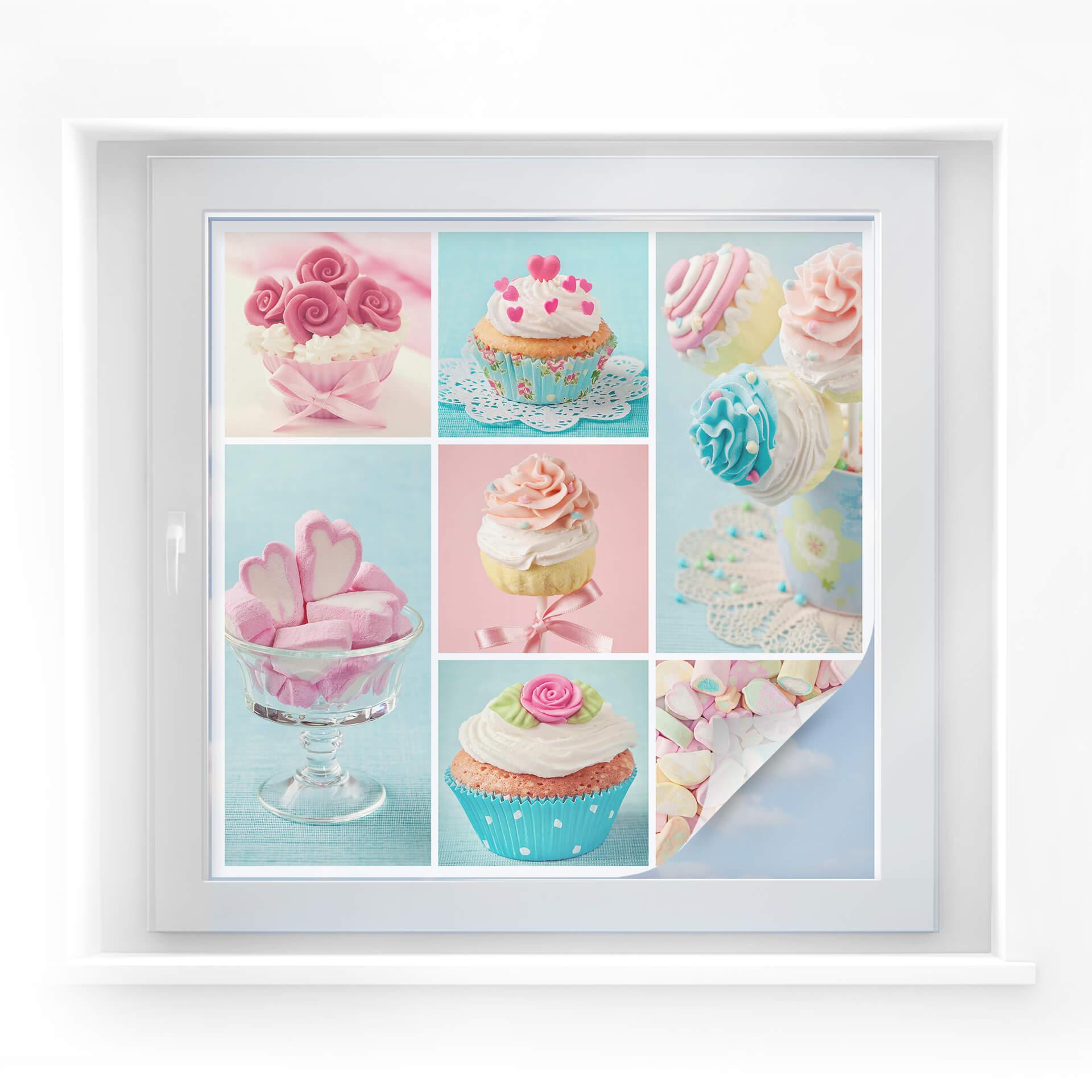 Cupcake collage película privacidad - cuadrado