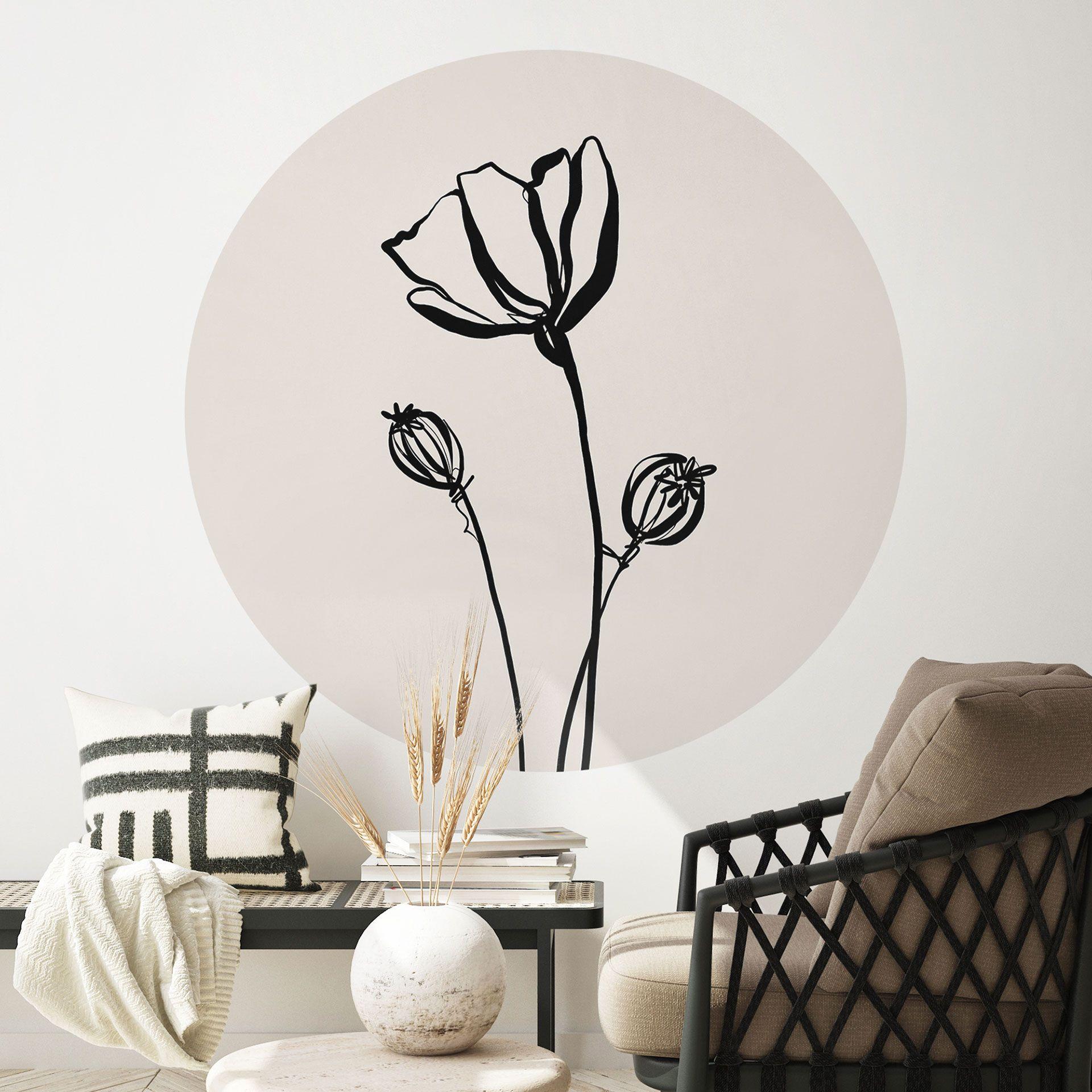 Vinilo decorativo de pared Poppy - Cats & Dotz - Redondo