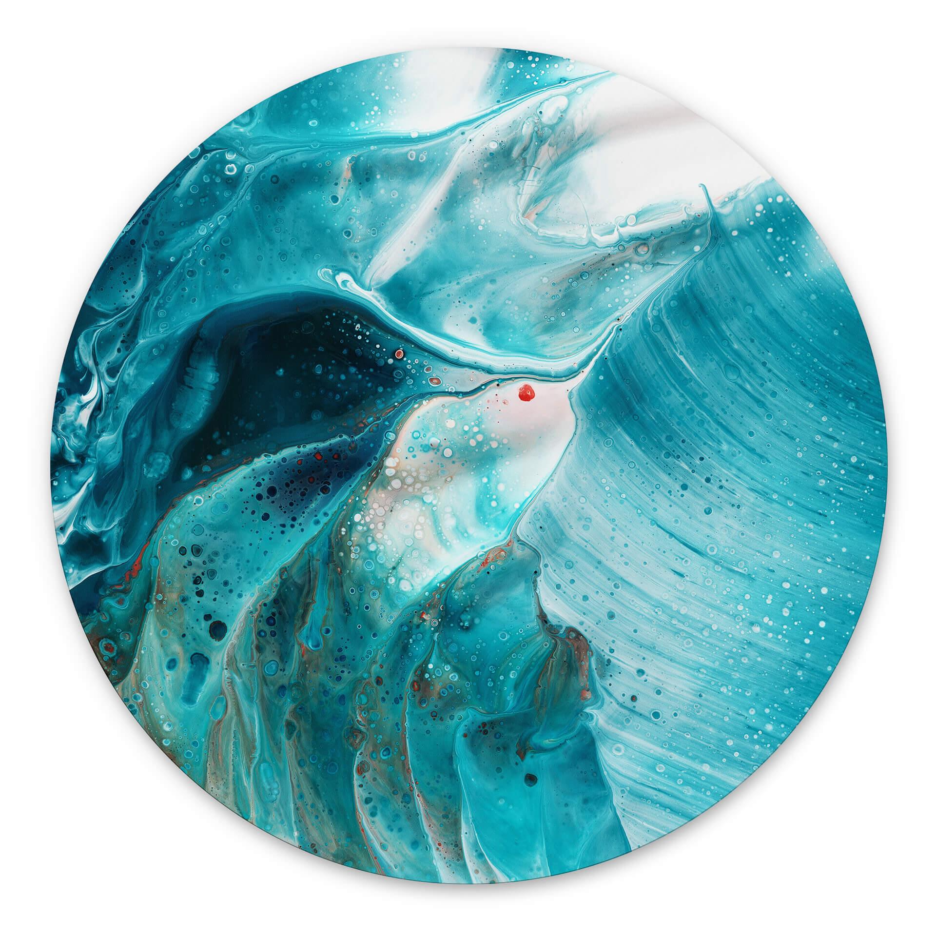 Tableau sur alu-Dibond rond Westum - Flying into the waves