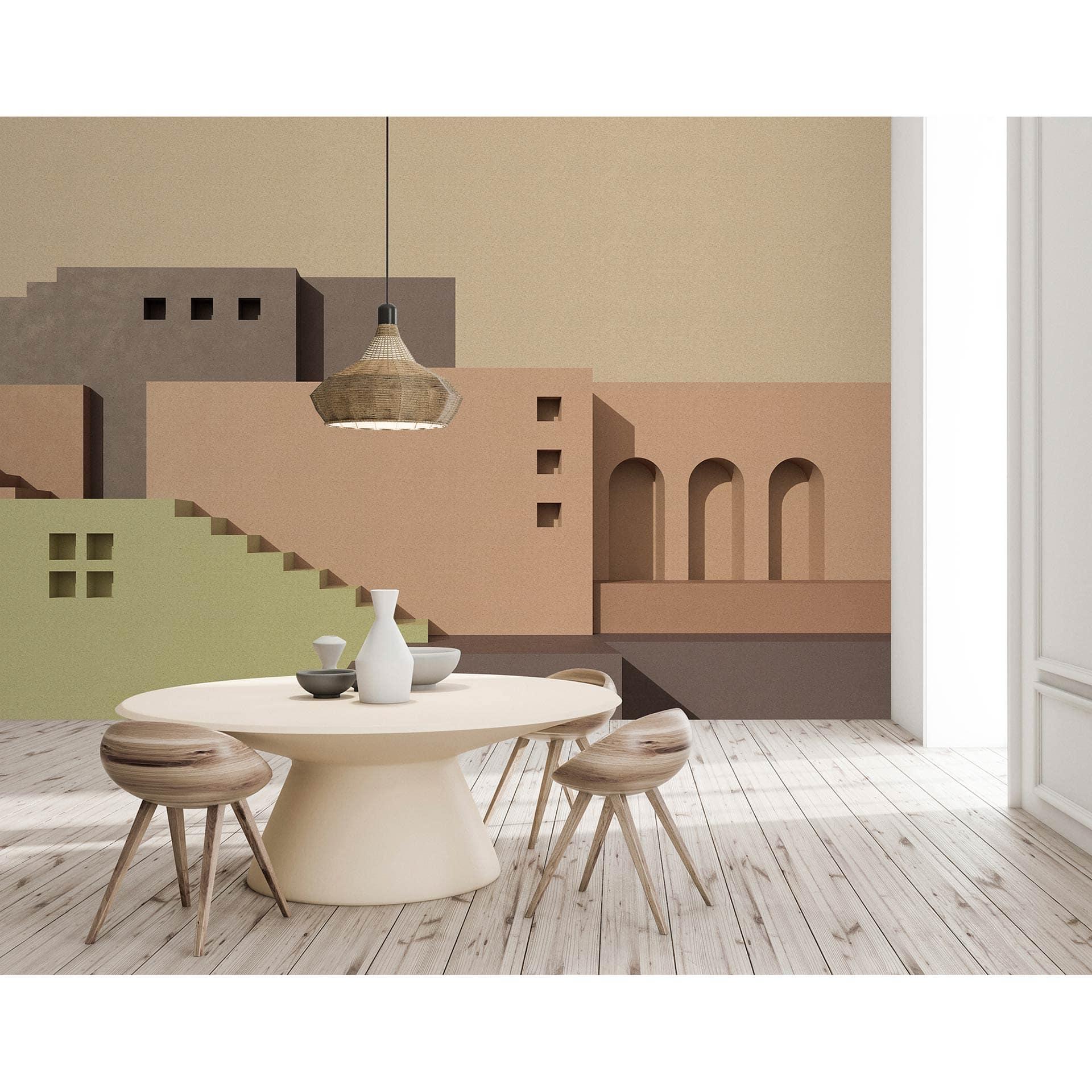 Papel pintado fotomural Livingwalls Paredes de Patel 3 Tánger 2 beige, gris, verde