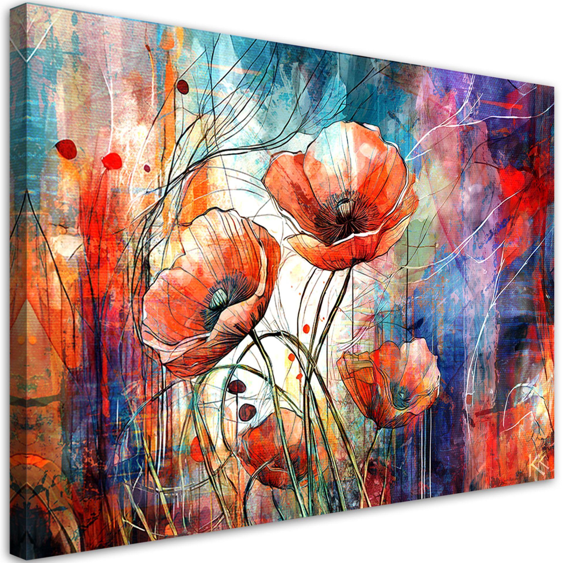 Canvasbillede, Abstrakte valmuer