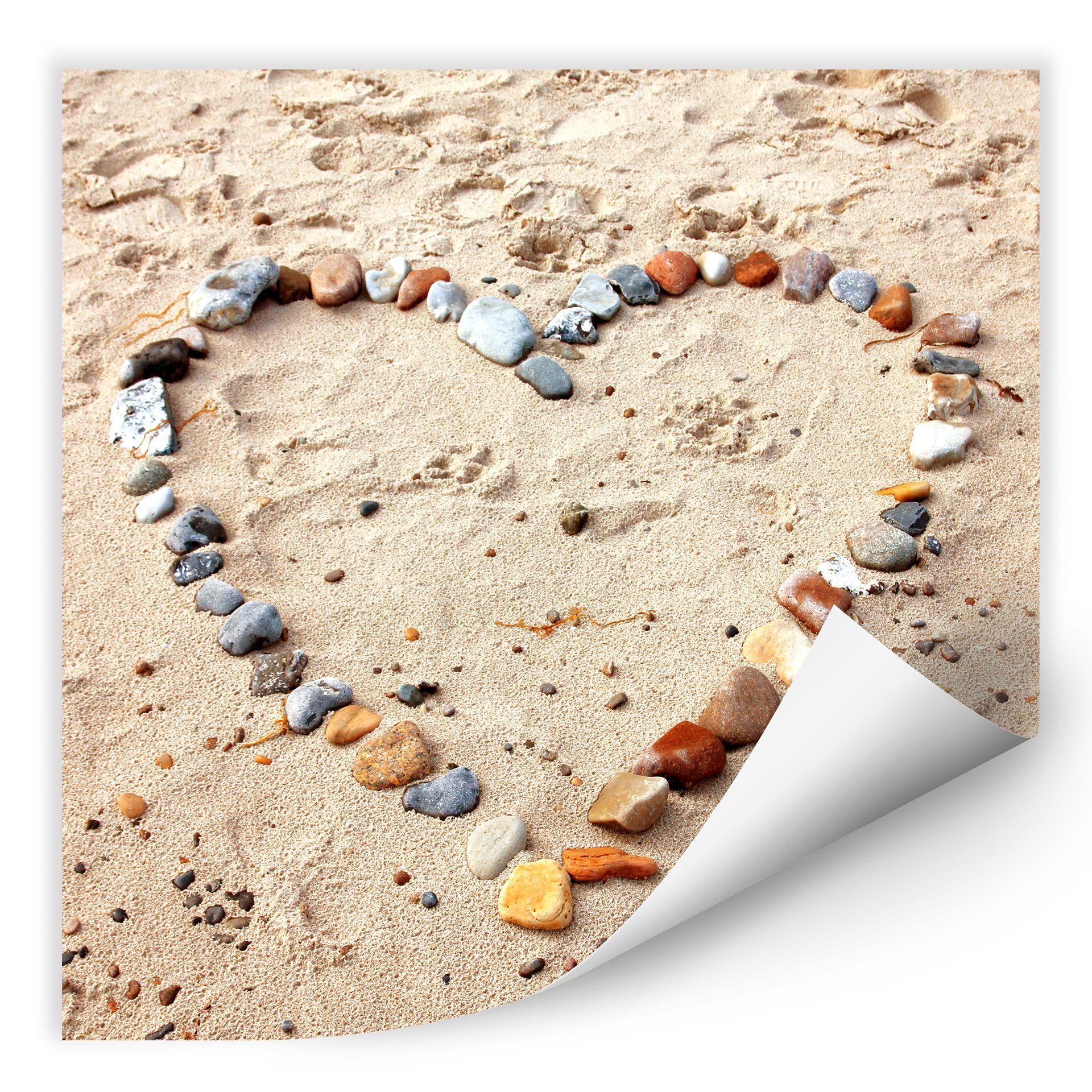 Zelfklevende Poster - Love at the Beach