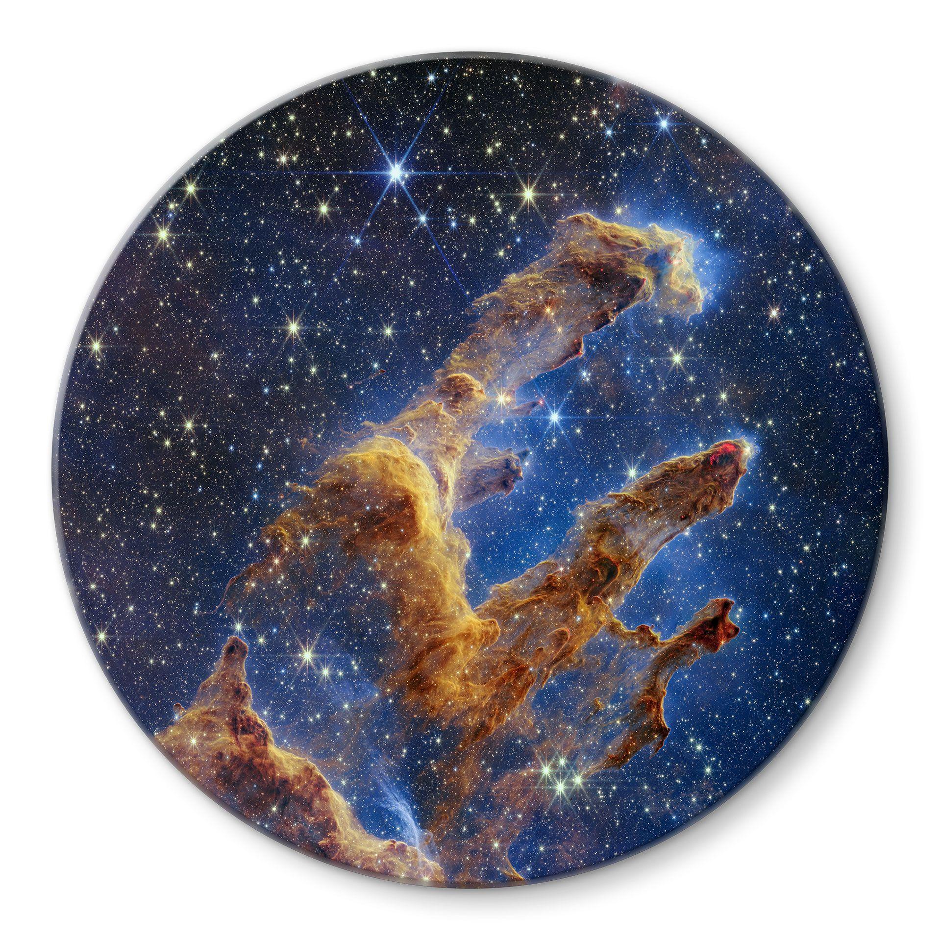 Glasbillede - James Webb Telescope - Skabelsens søjler - Rund