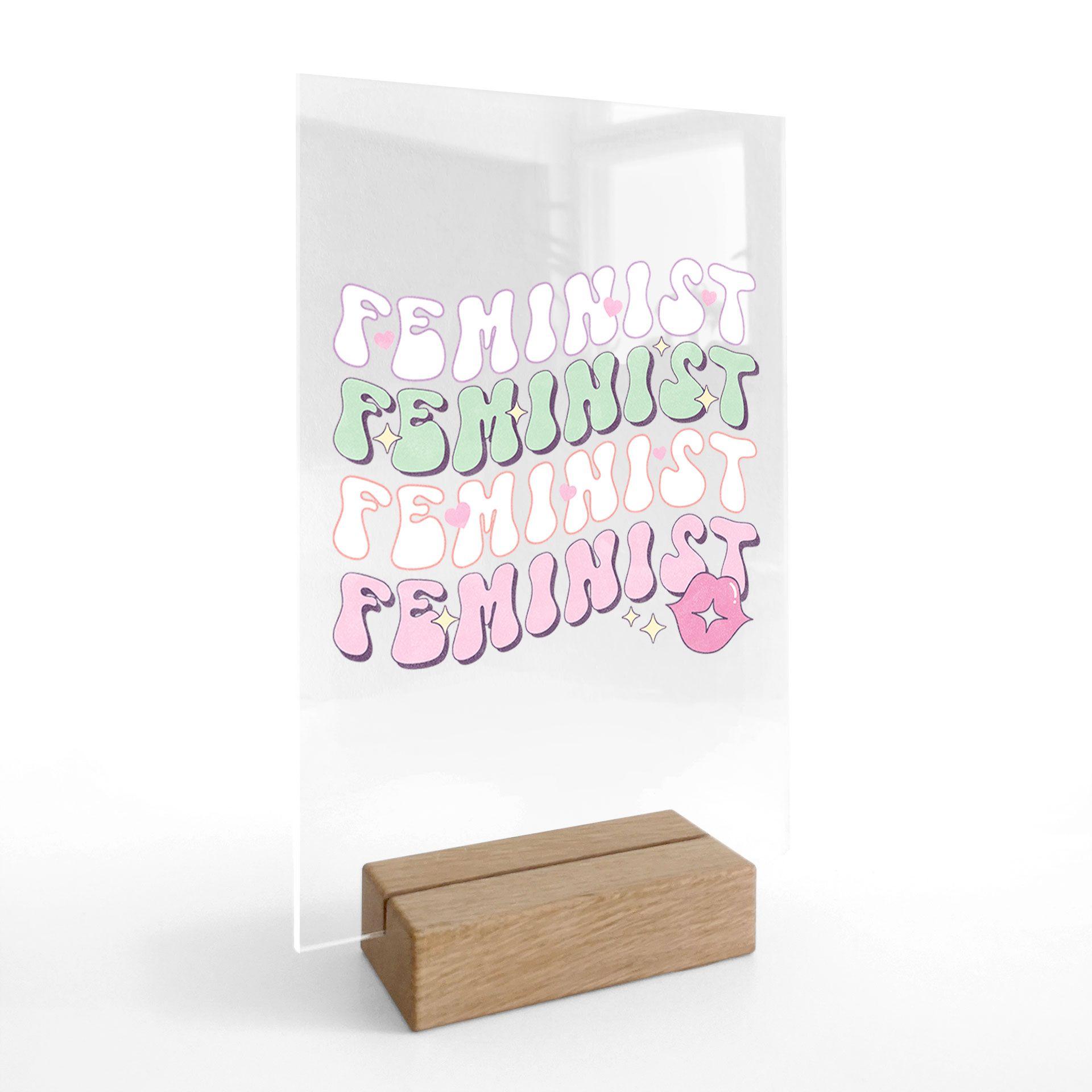 Feministisk kysse-mund pop art borddekoration