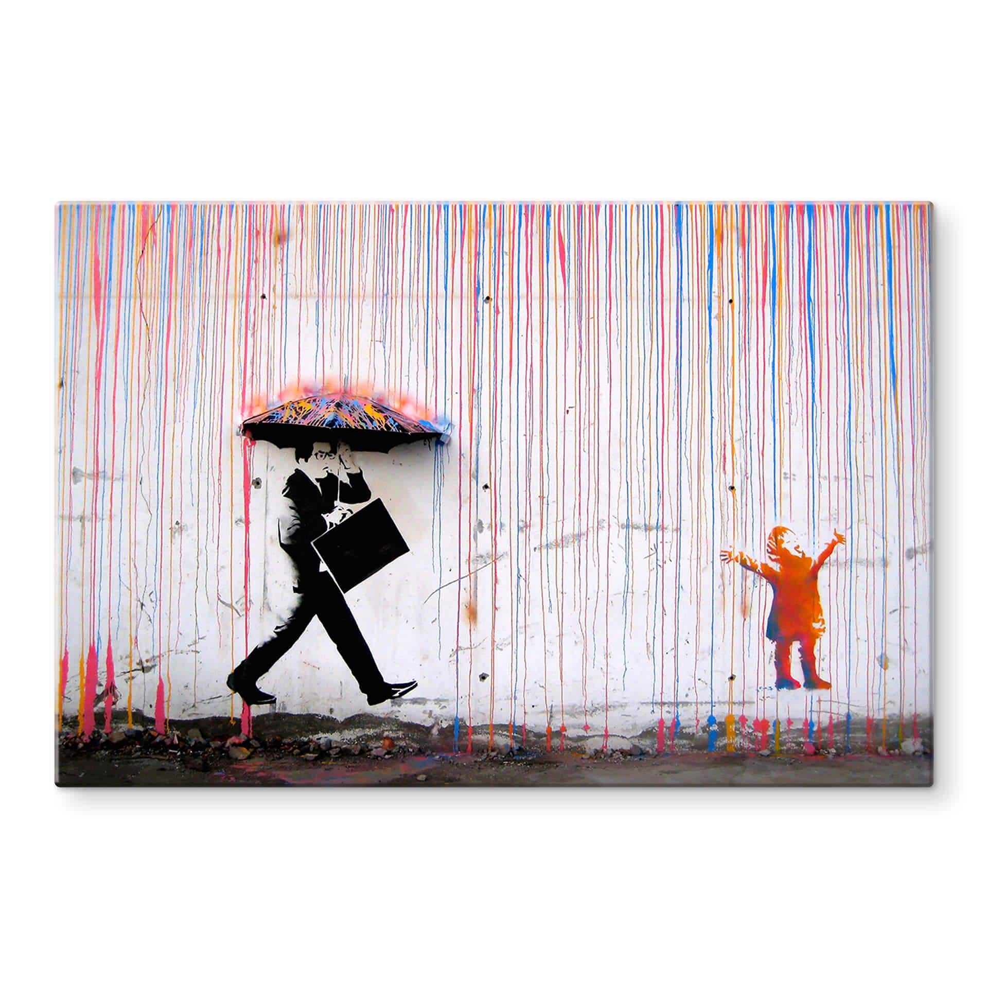 Tableau sur verre Banksy - Coloured Rain