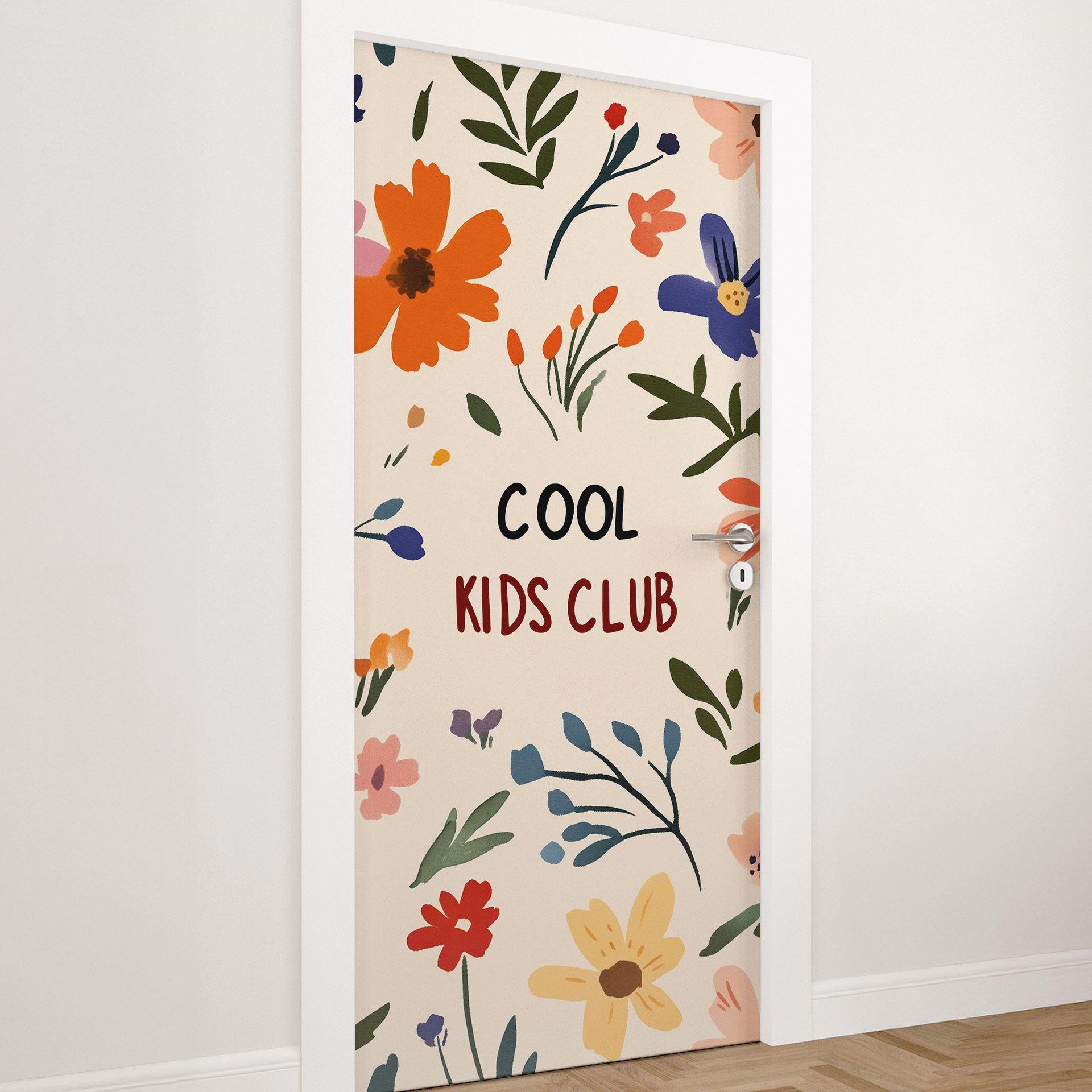 Dørfilm til børneværelset - Cool Kids Club Farverige blomster - Treechild