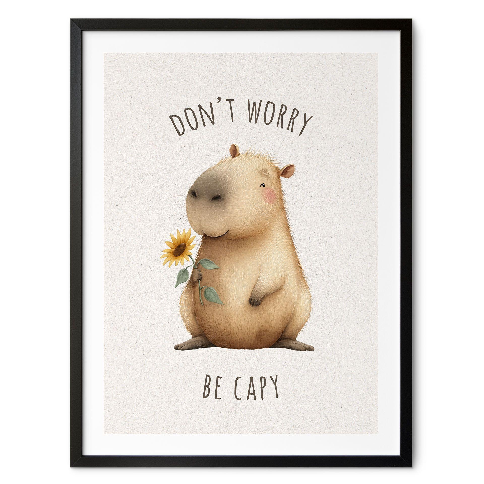 Poster Capybara - Don't worry be capy